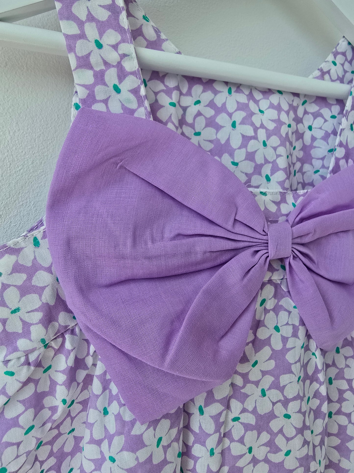 Lilac flower dress with bow