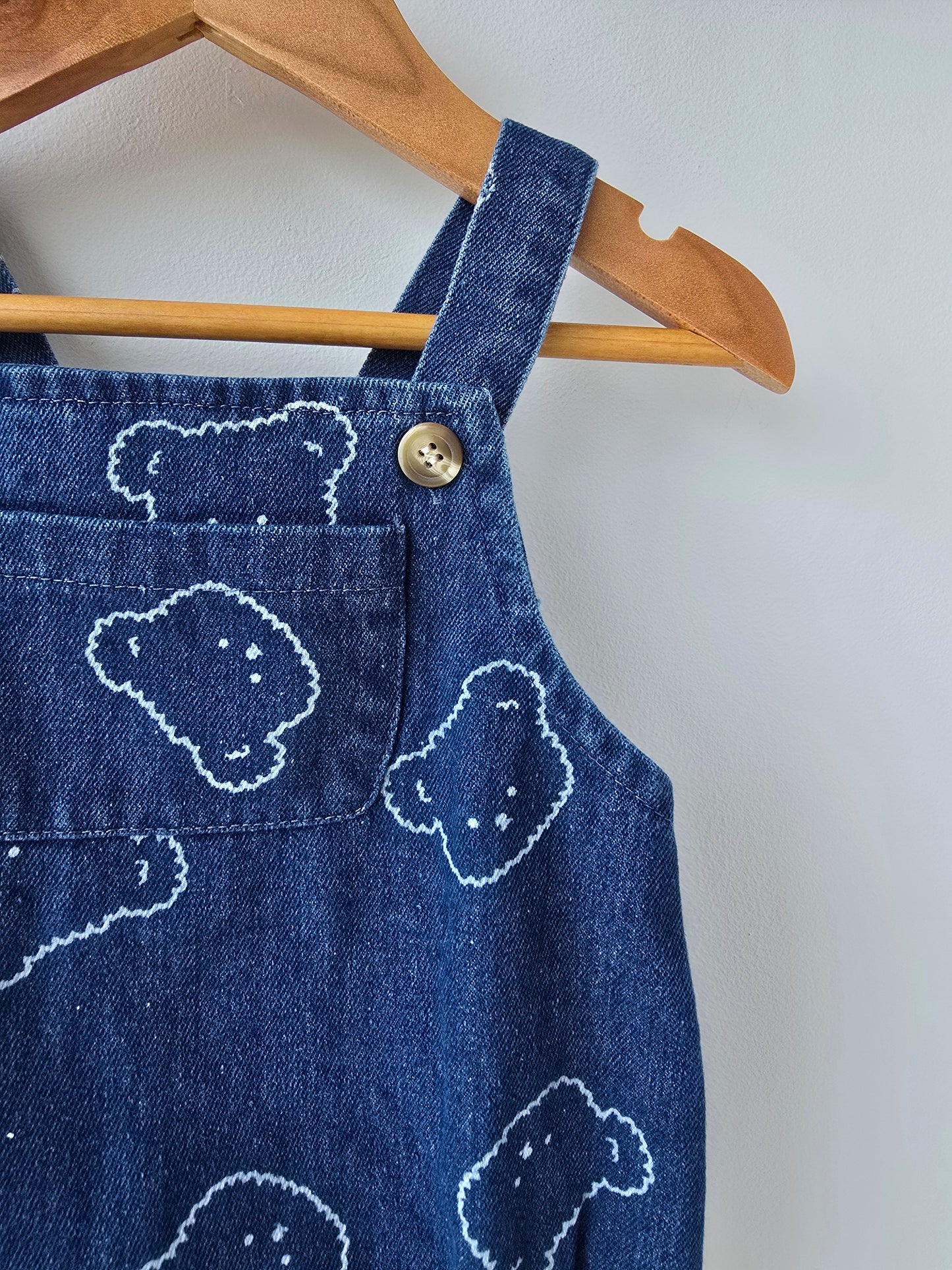 Blue denim teddy romper