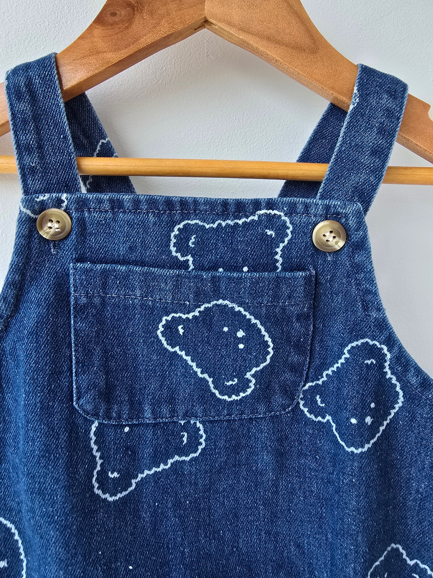 Blue denim teddy romper