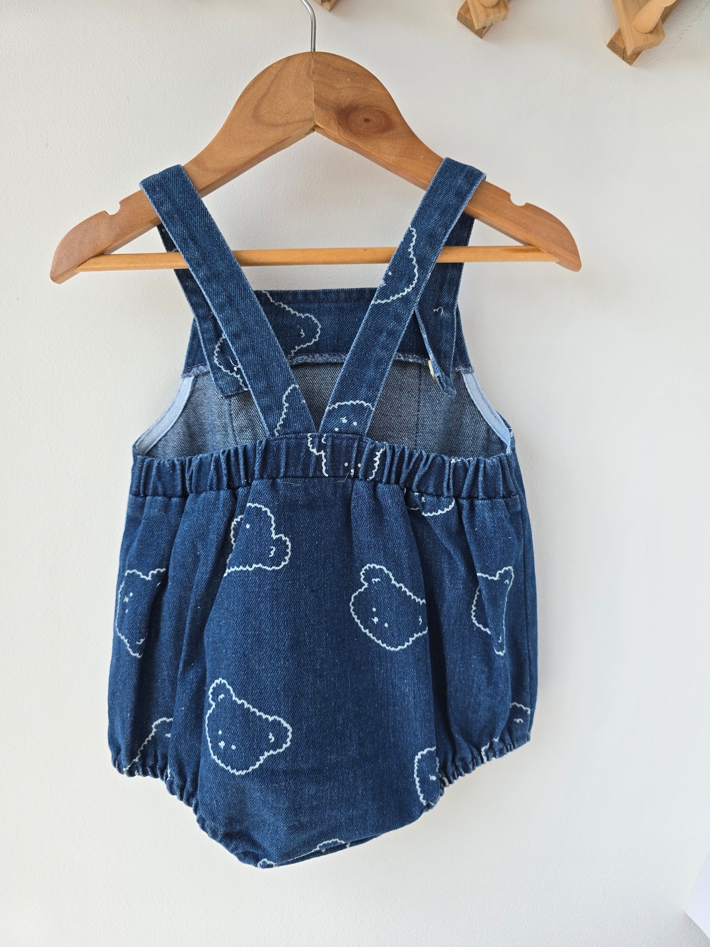 Blue denim teddy romper