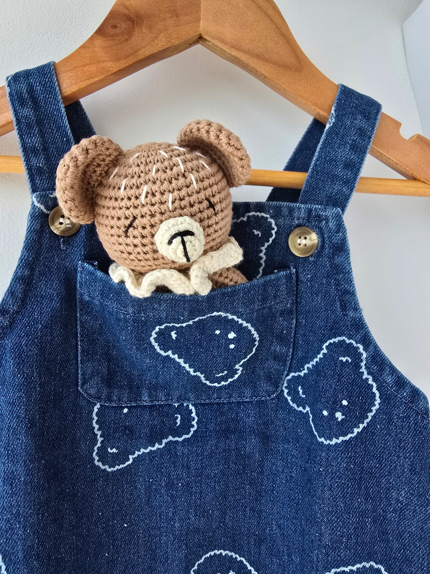 Blue denim teddy romper