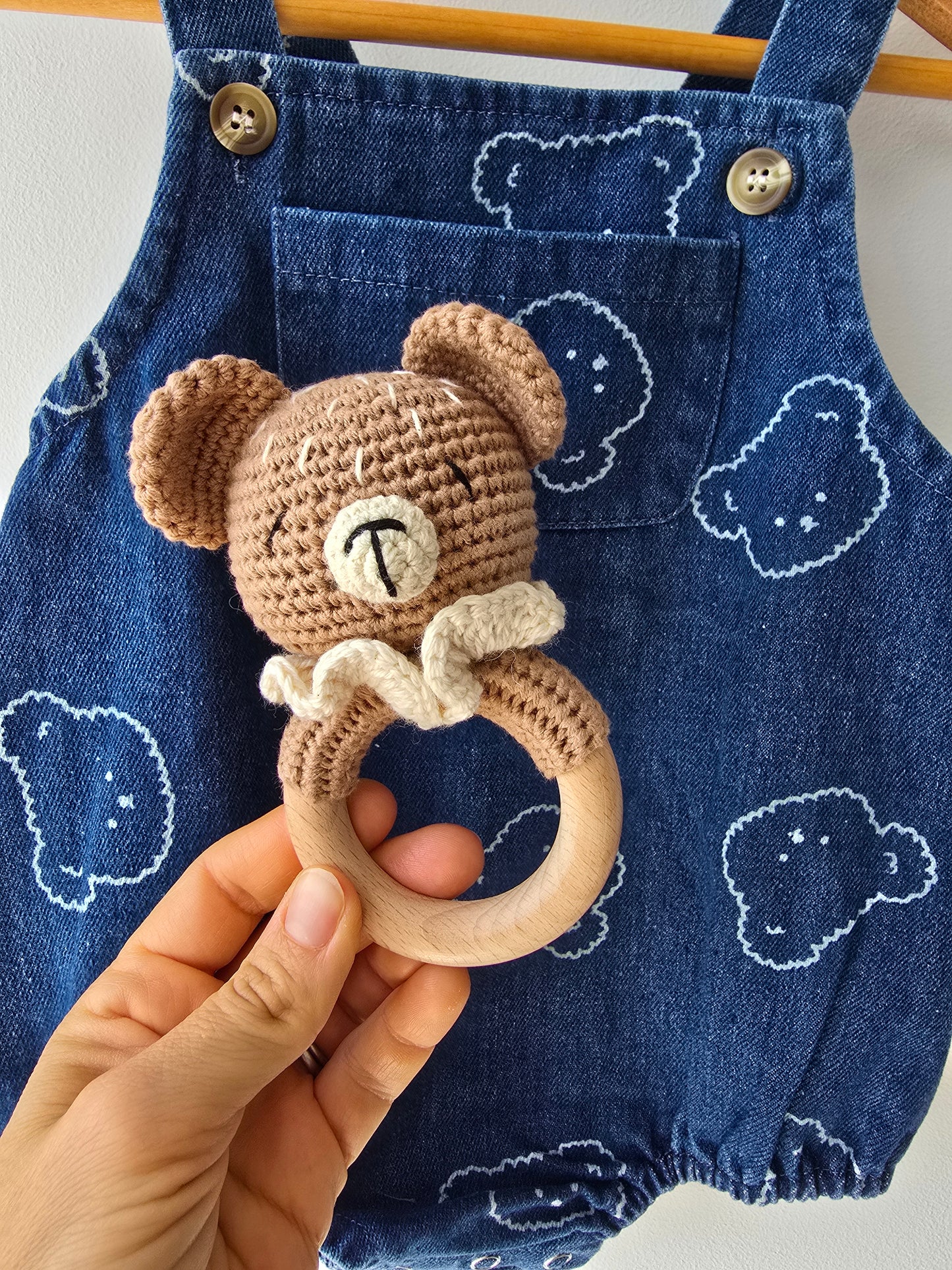 Blue denim teddy romper