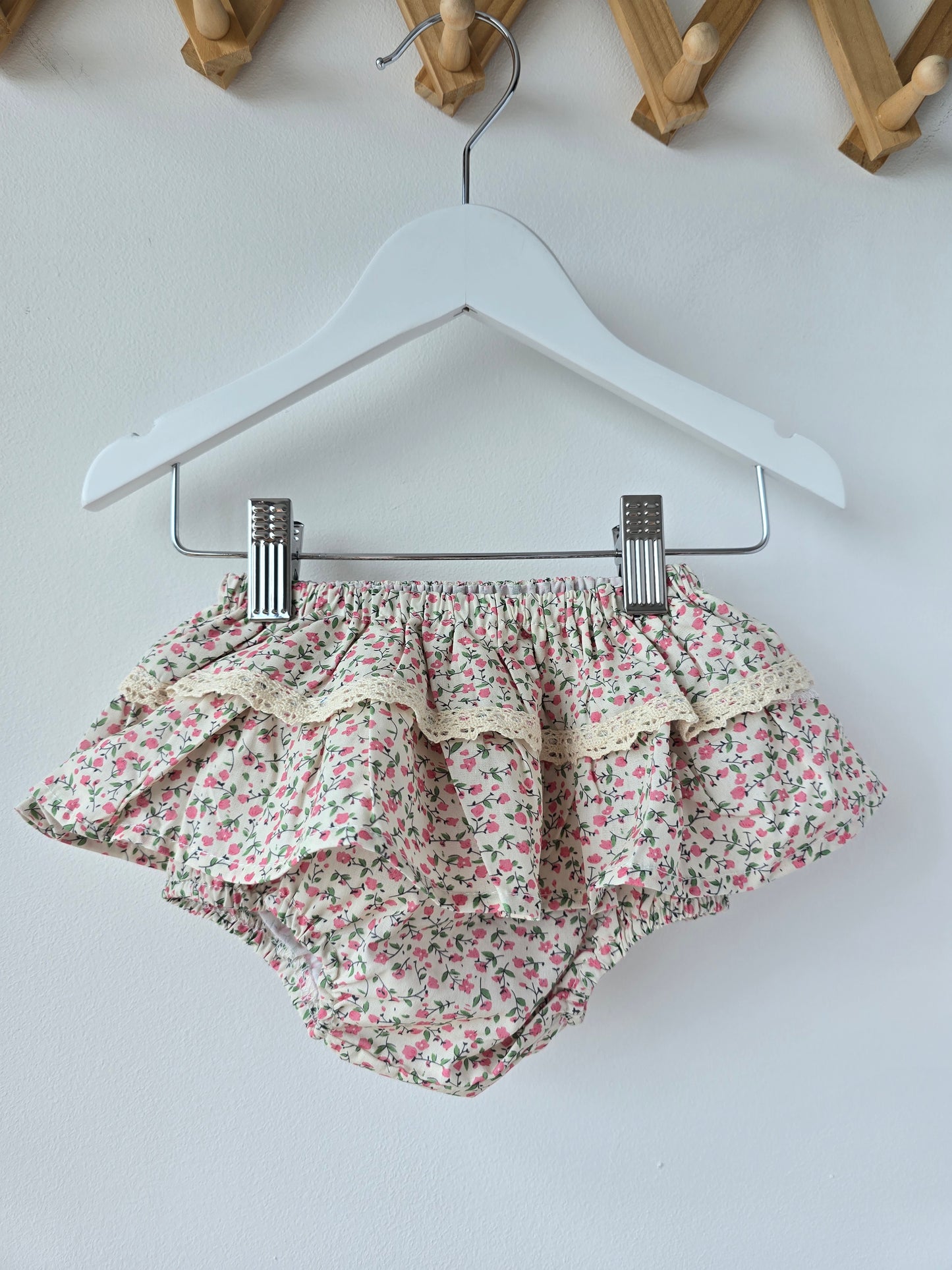 Tiny pink flower baby skirt
