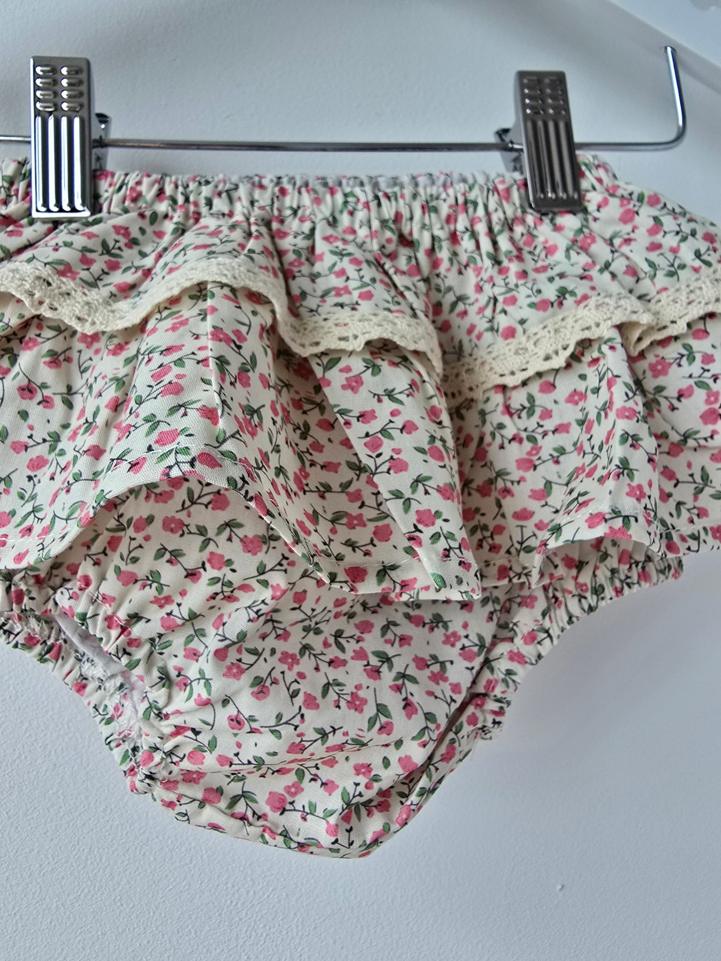 Tiny pink flower baby skirt