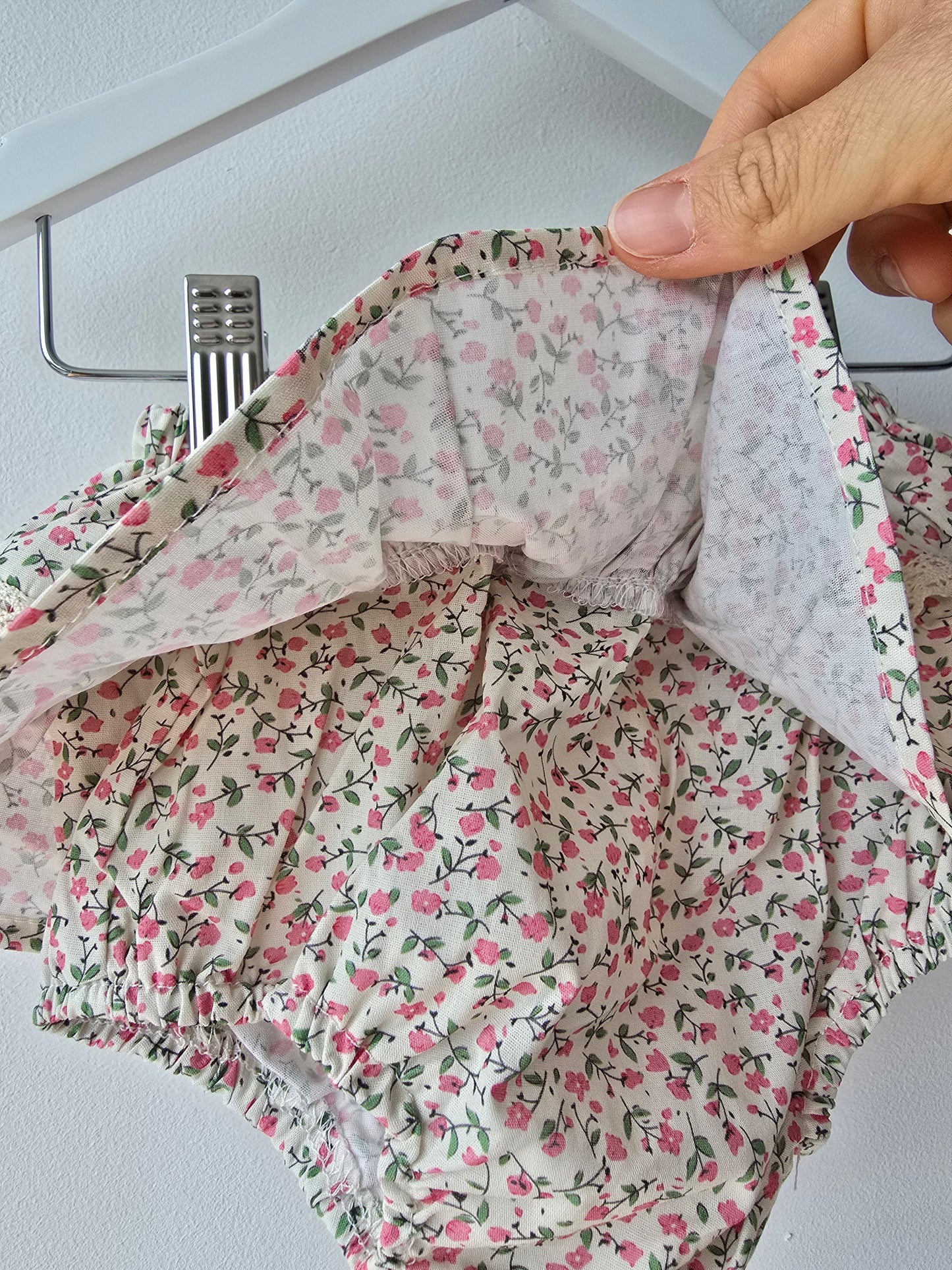Tiny pink flower baby skirt