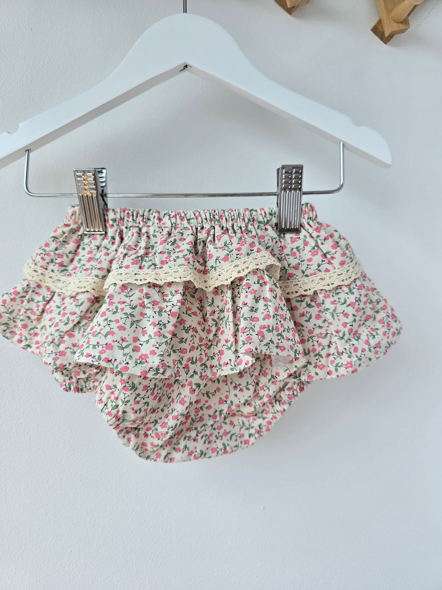 Tiny pink flower baby skirt