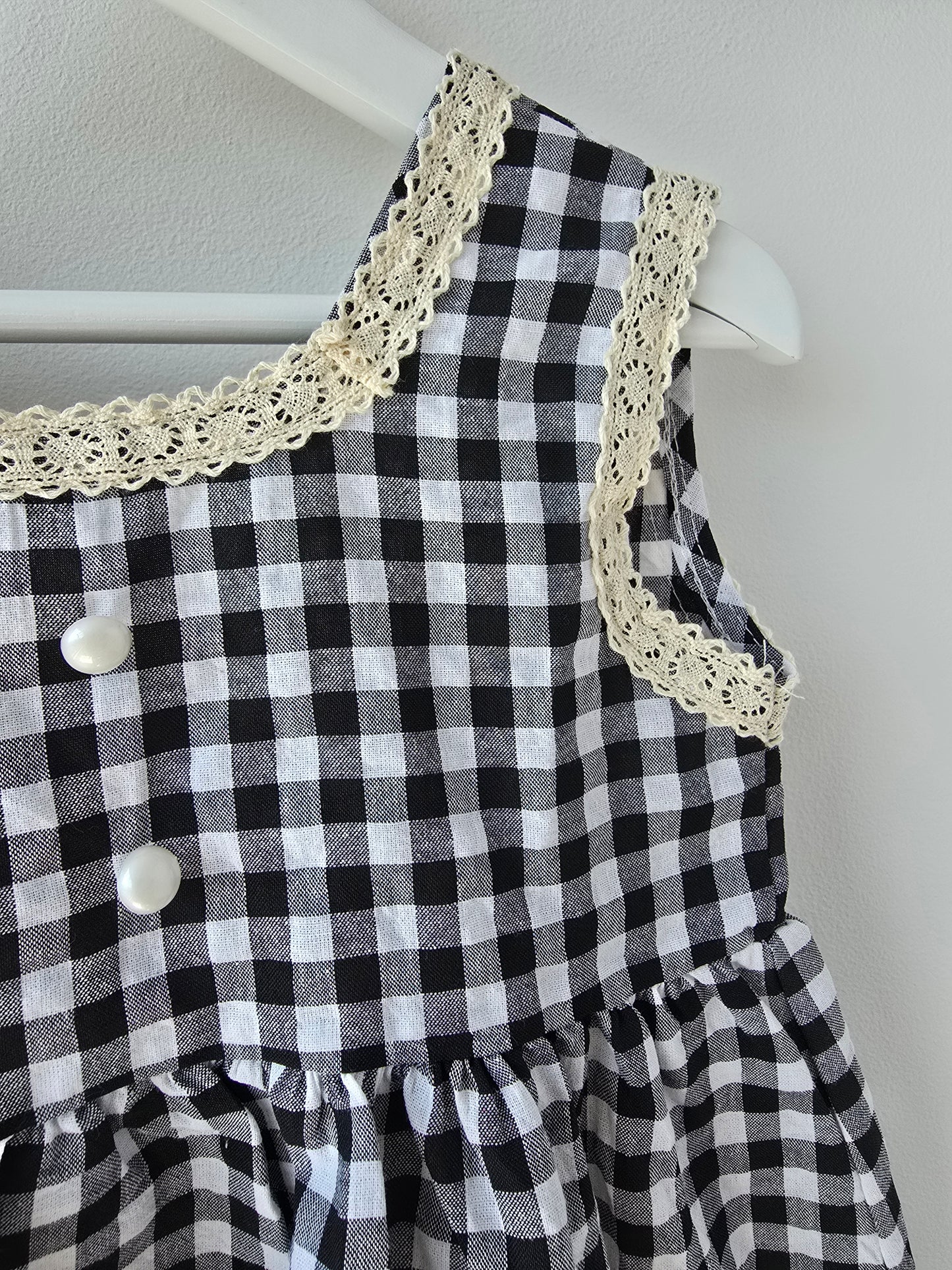 Black gingham dress