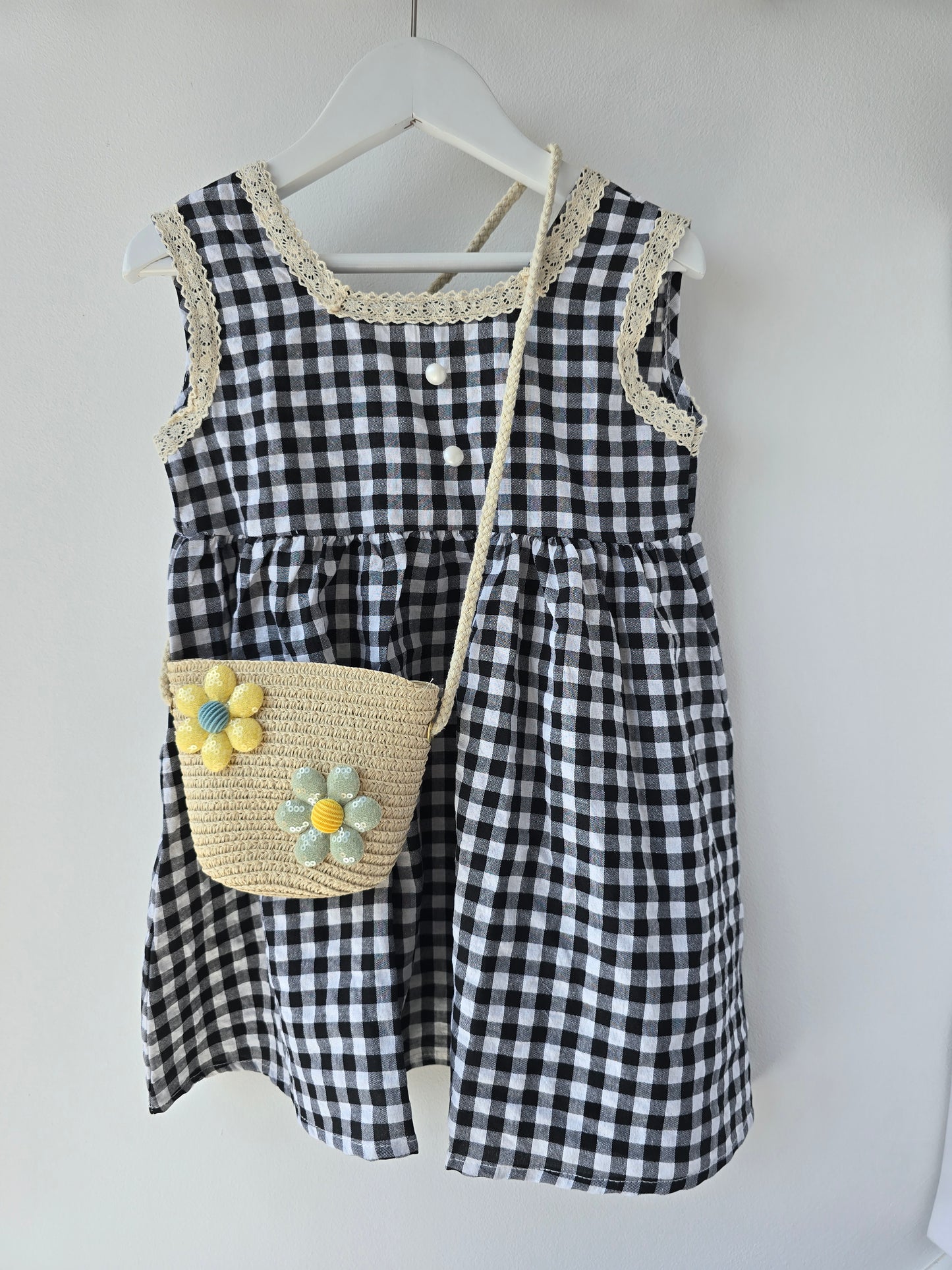 Black gingham dress