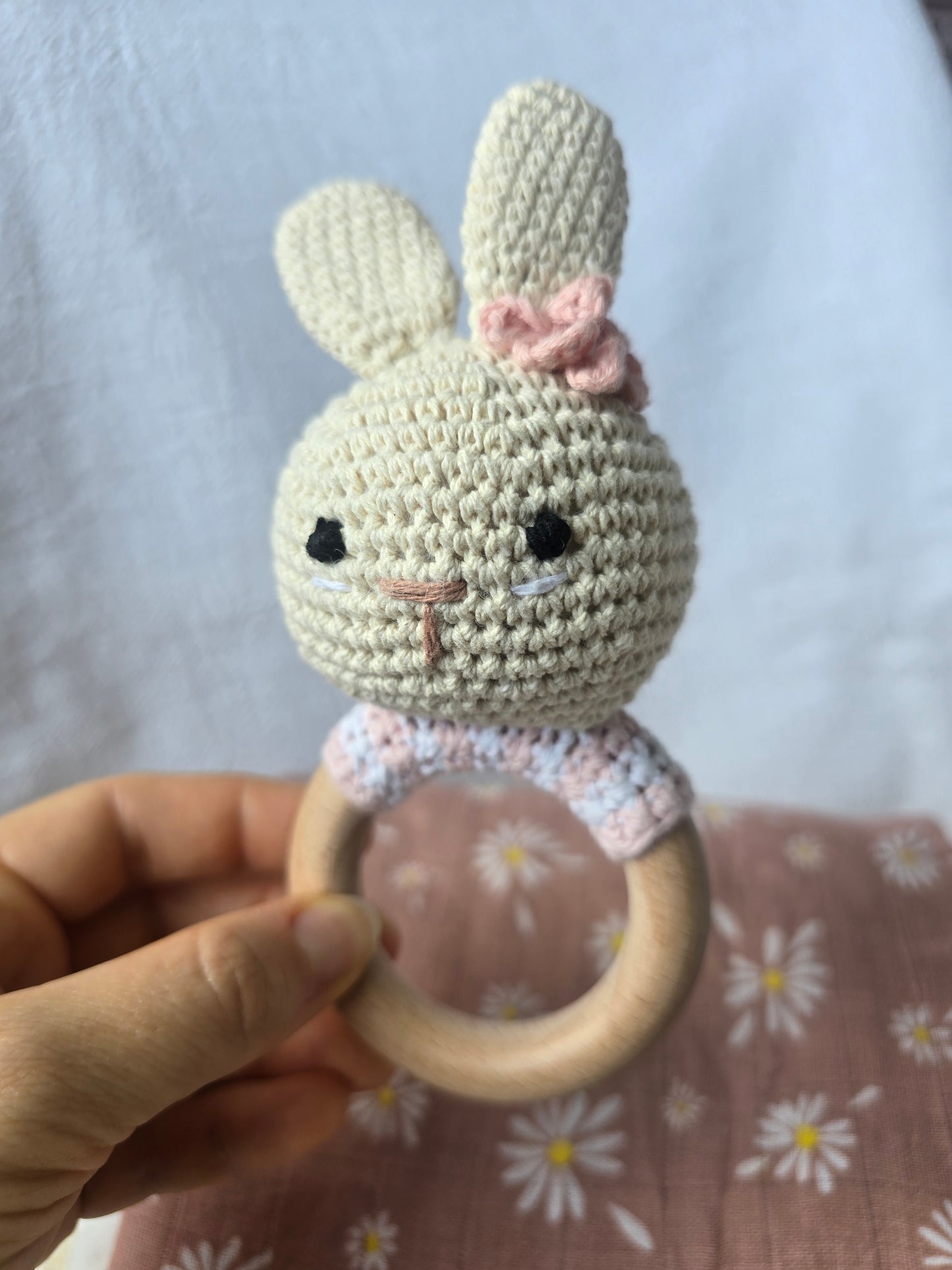 Sweet bunny crochet rattle