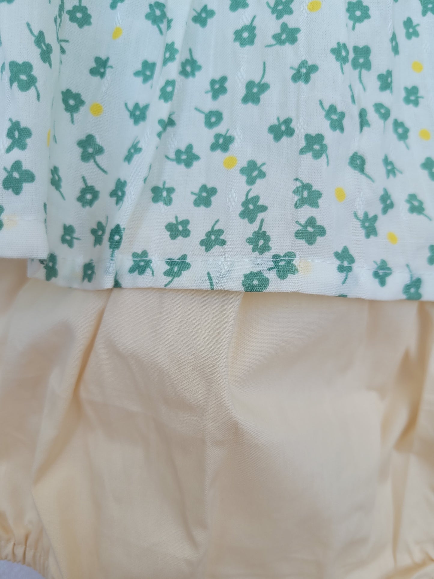 Little green flower top and bloomer set