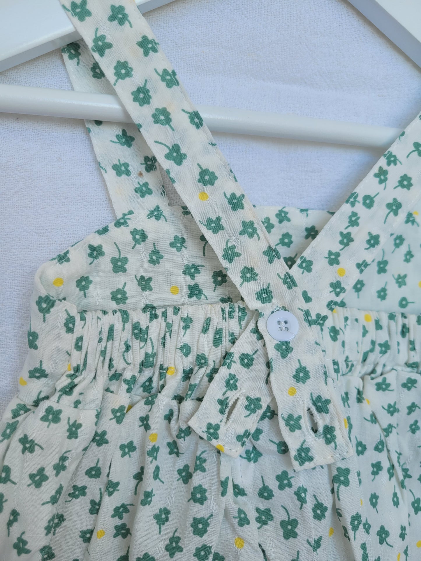 Little green flower top and bloomer set