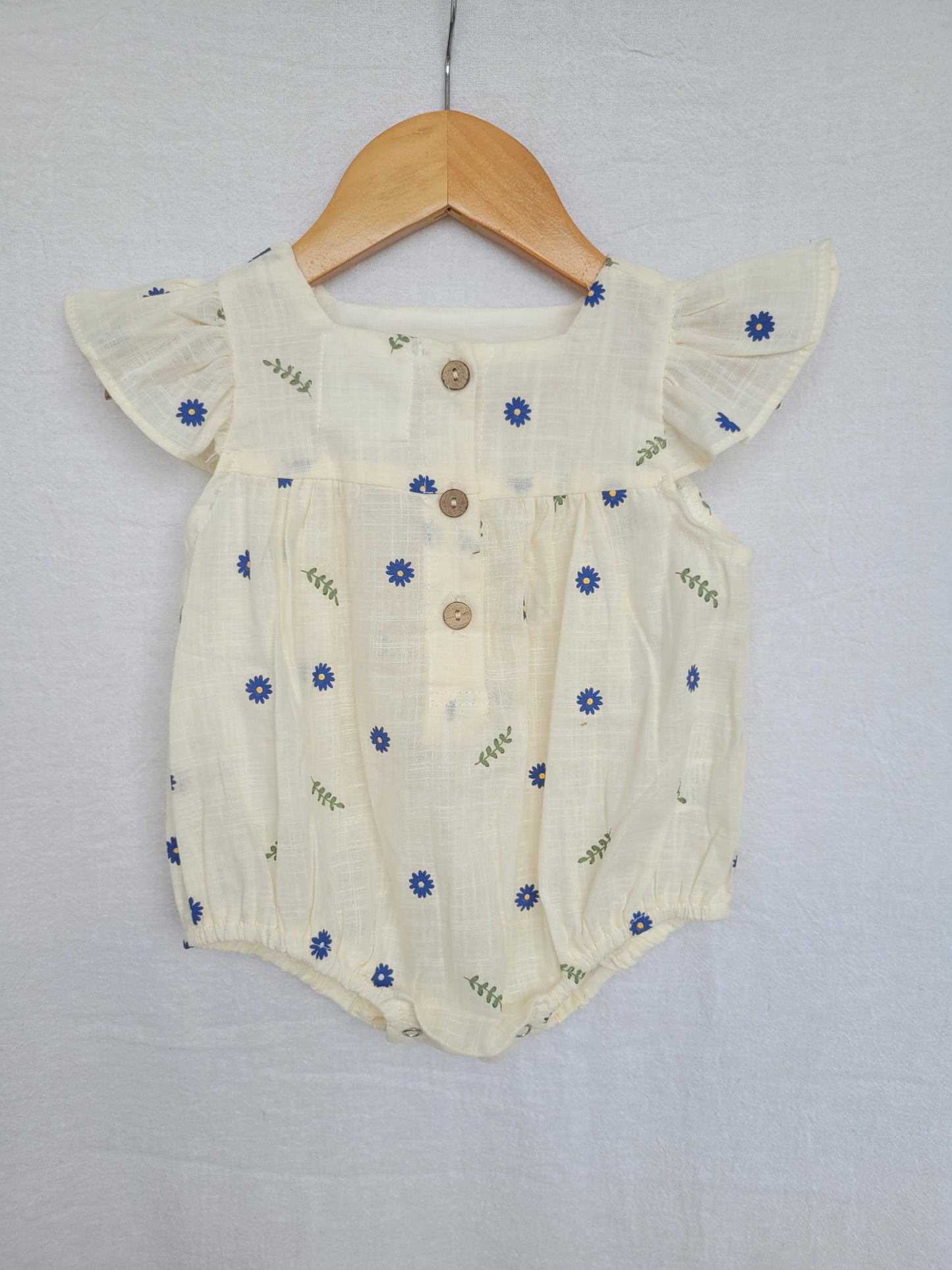 Tiny blue daisy romper