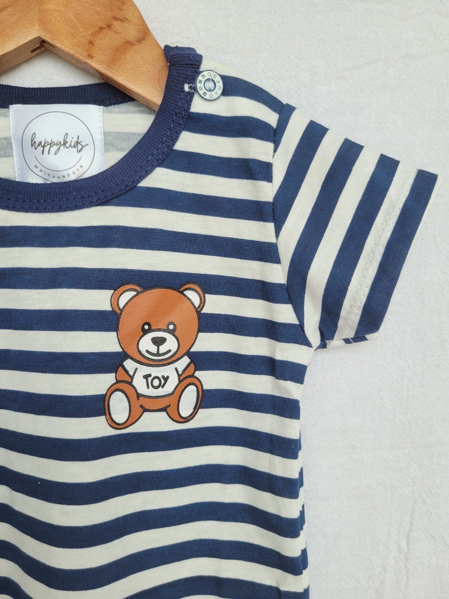 Teddy t-shirt blue stripes