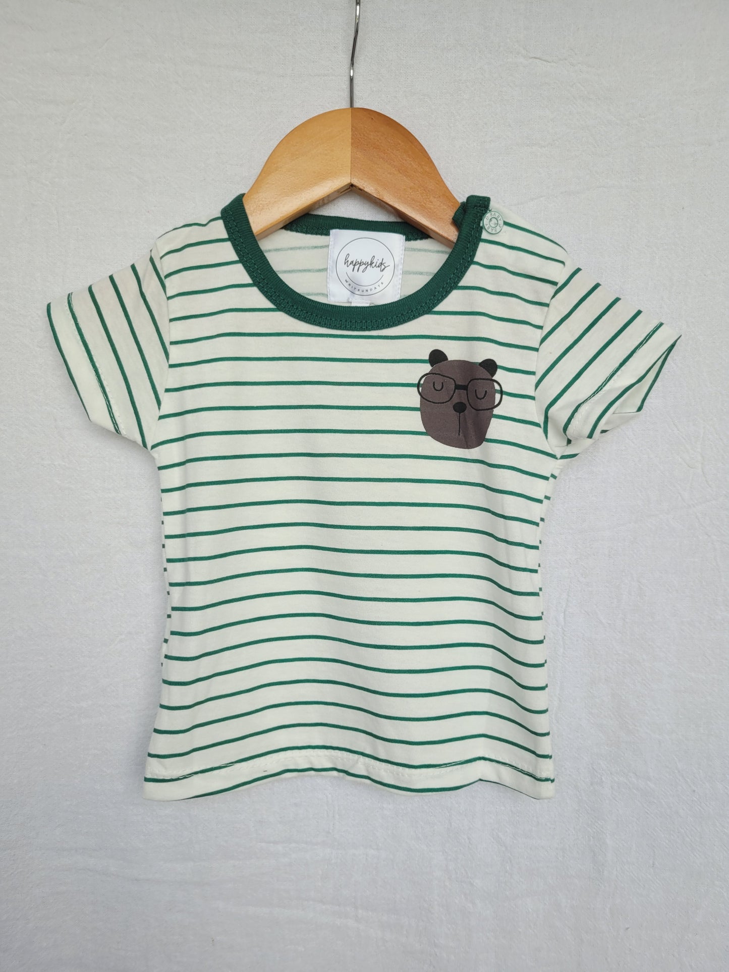 Teddy t-shirt green stripes