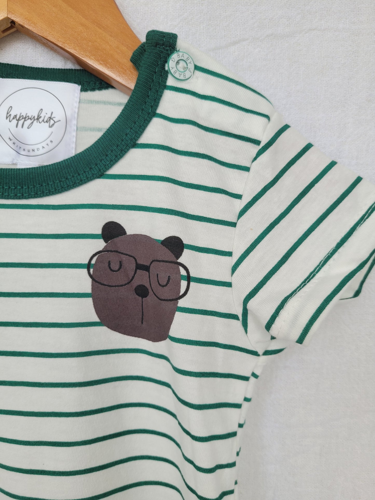 Teddy t-shirt green stripes