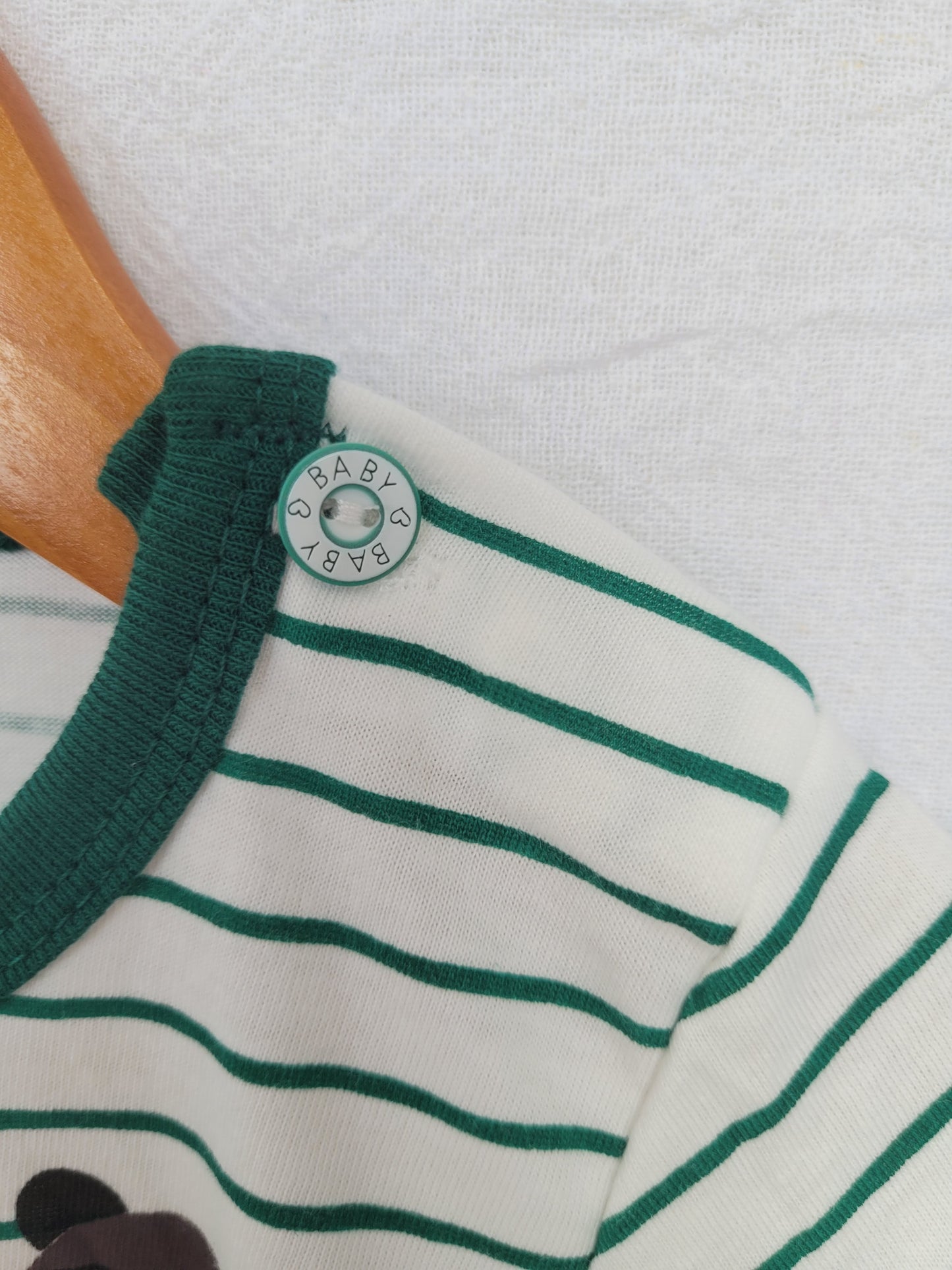 Teddy t-shirt green stripes