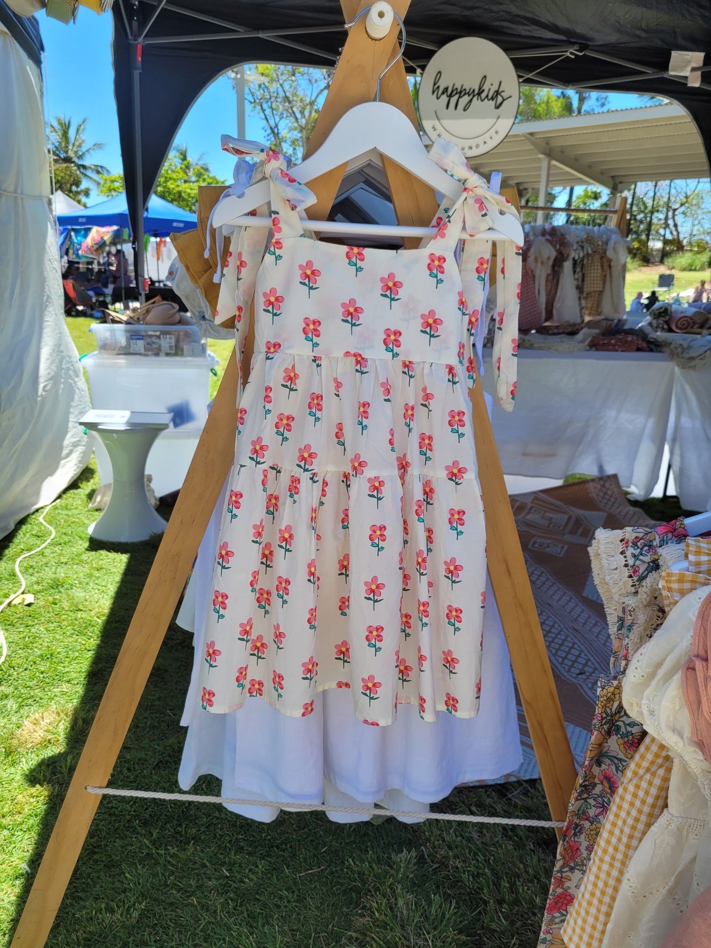 Pink flower summer dress