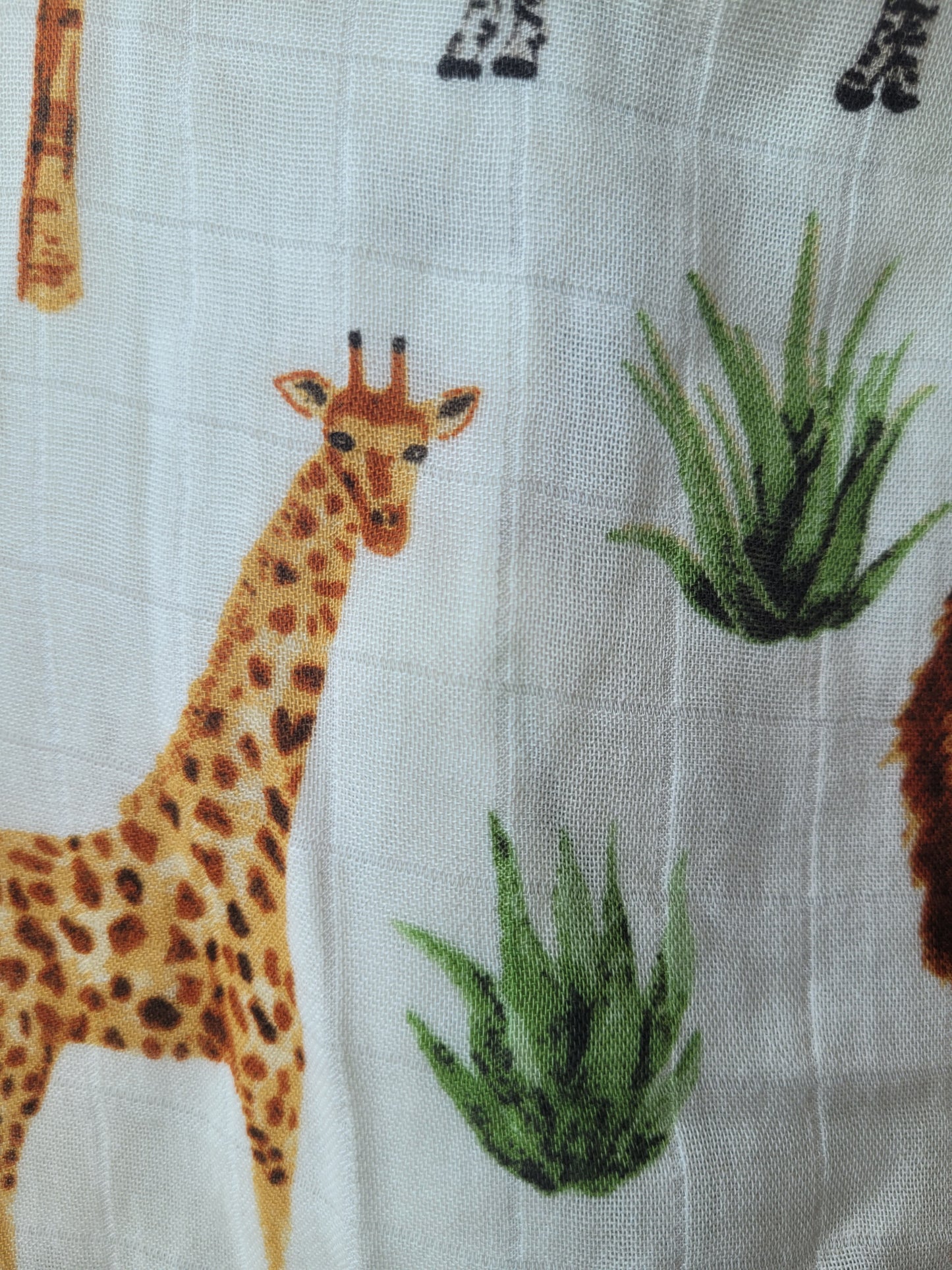 Safari animals bamboo/cotton swaddle