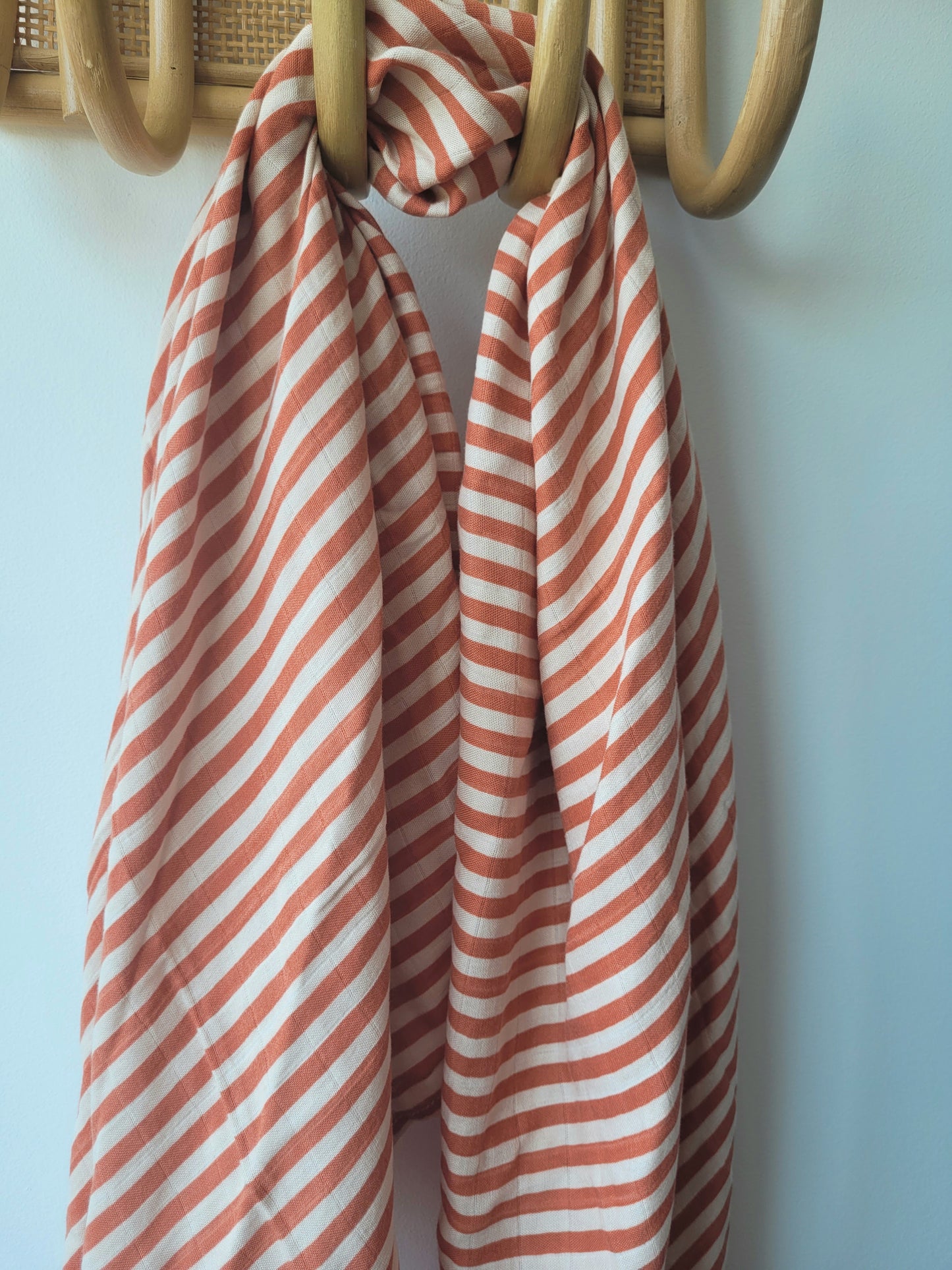 Striped bamboo/cotton swaddle