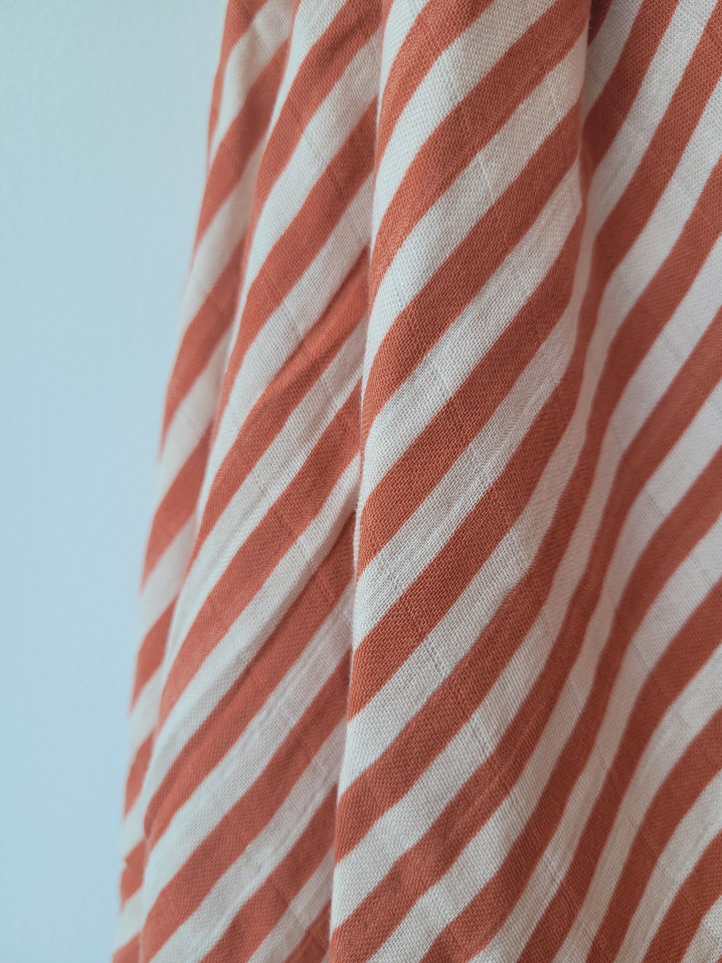 Striped bamboo/cotton swaddle