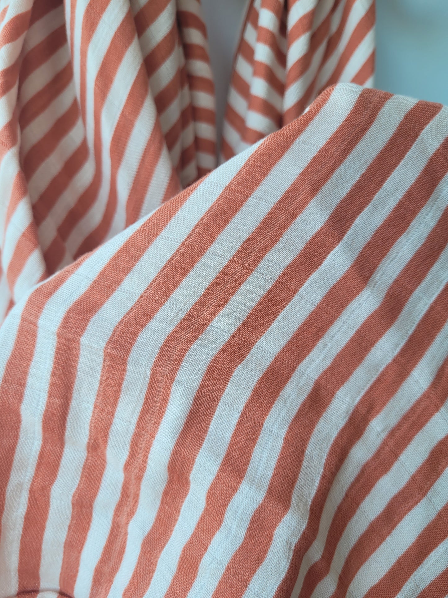 Striped bamboo/cotton swaddle