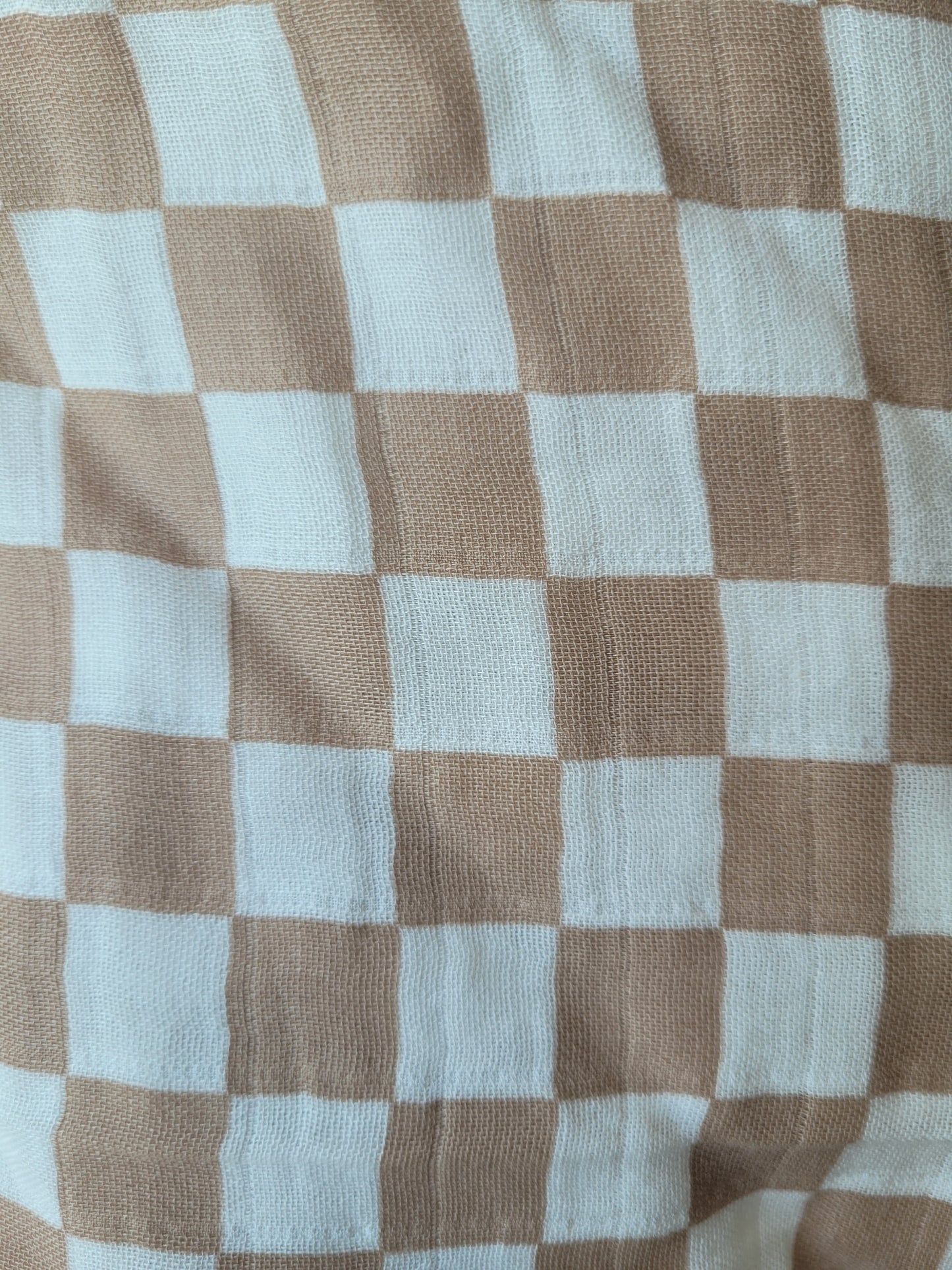 Checkered bamboo/cotton swaddle