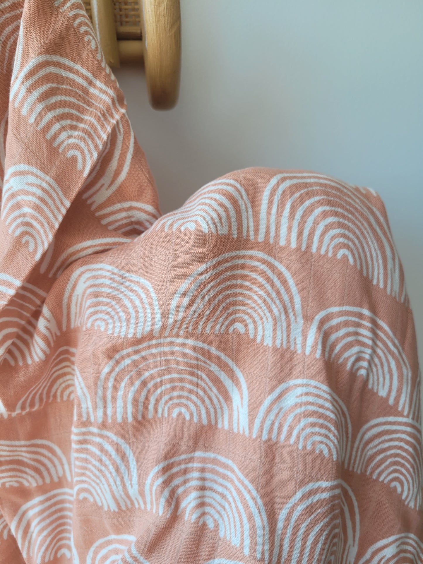 Dusty rose rainbow bamboo/cotton swaddle