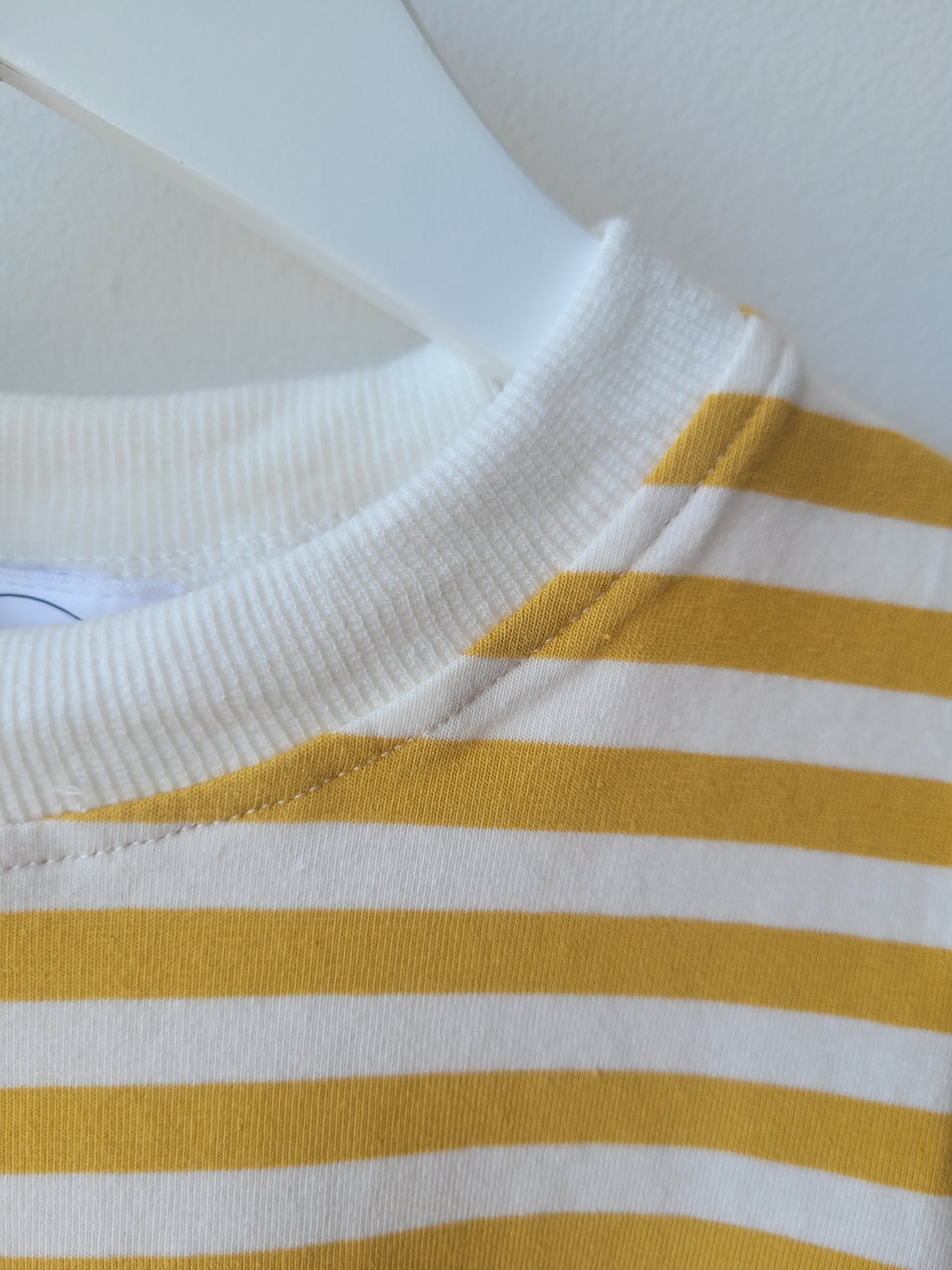 Yellow striped baby romper