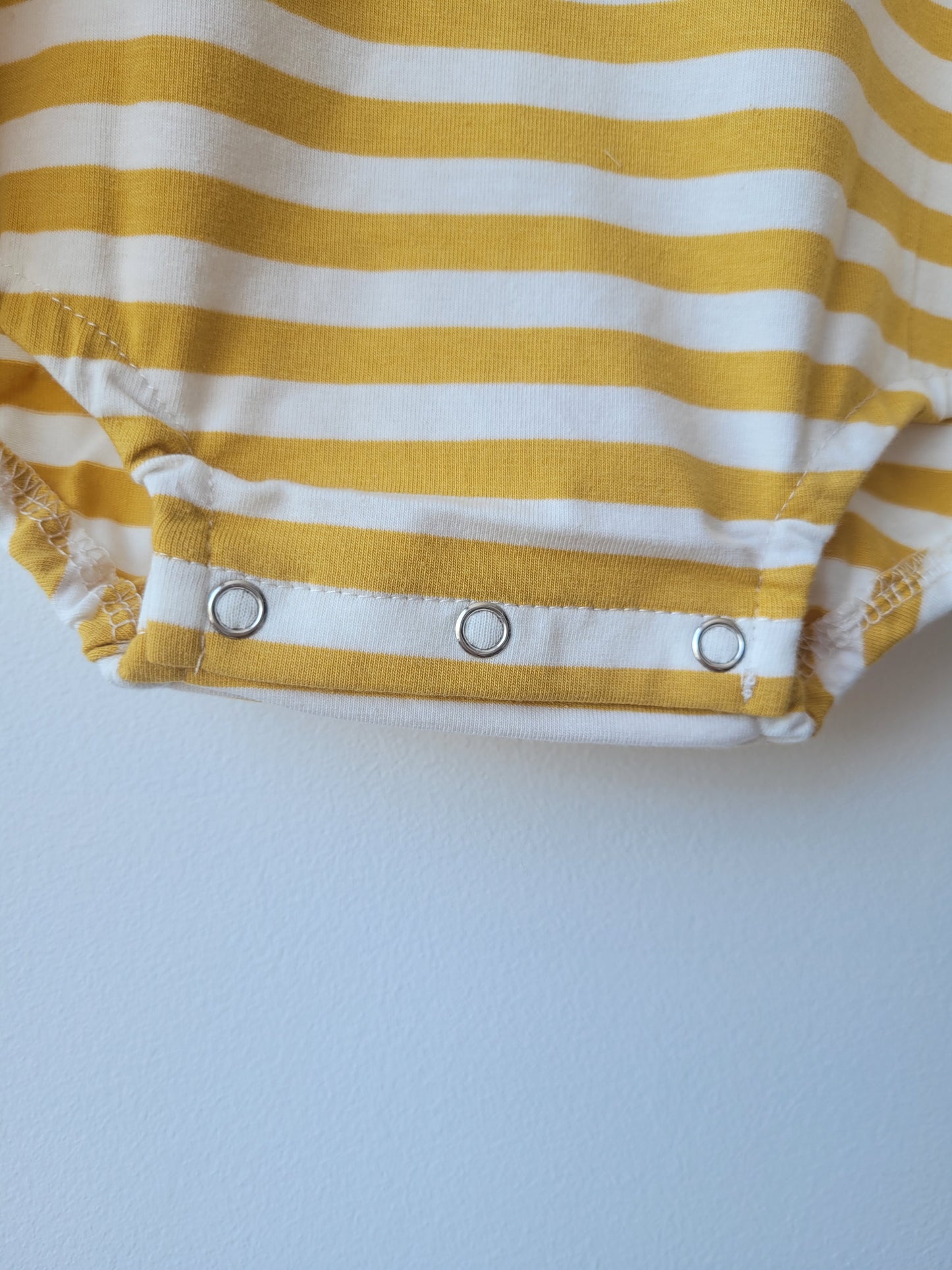 Yellow striped baby romper