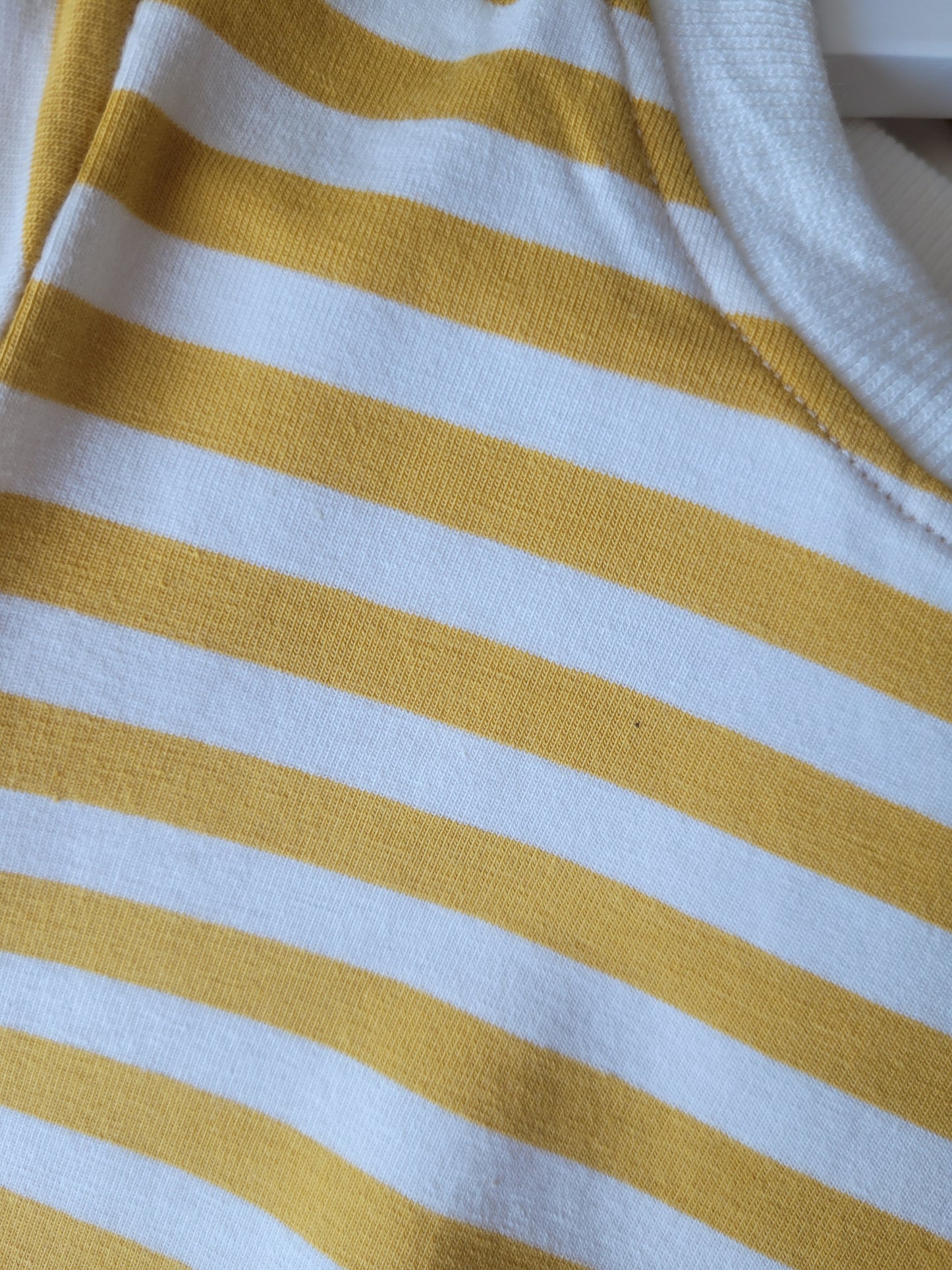 Yellow striped baby romper