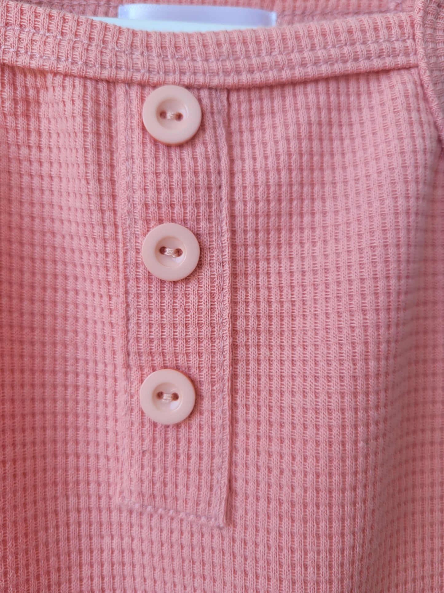 Pink waffle knit bodysuit