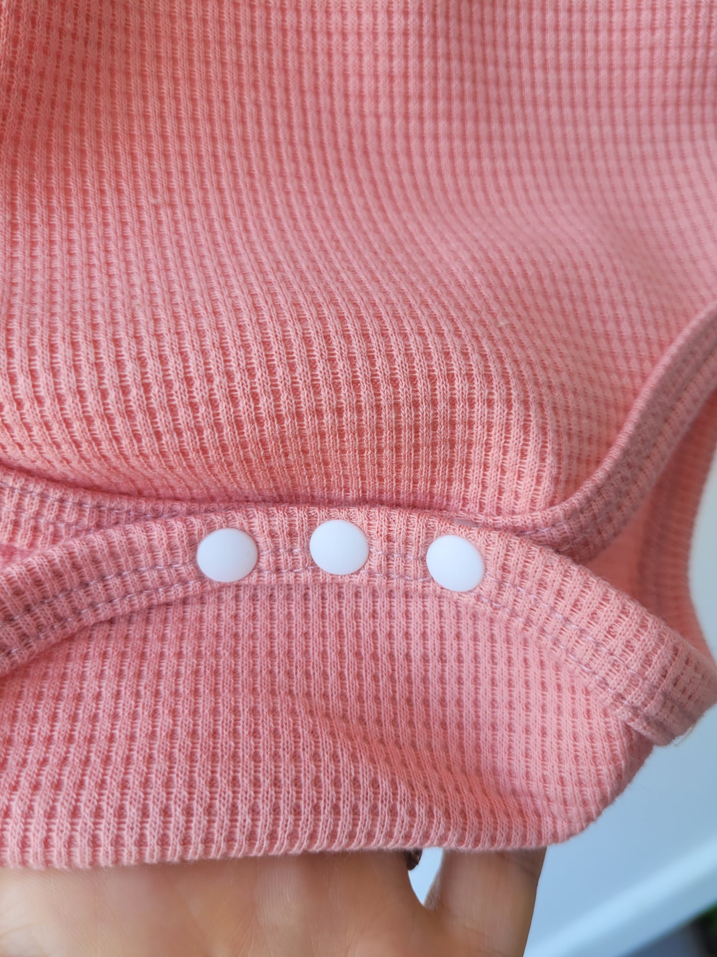 Pink waffle knit bodysuit