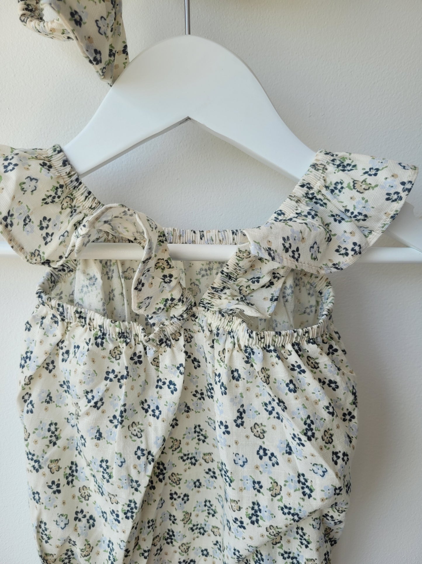 Little blue flowers romper set