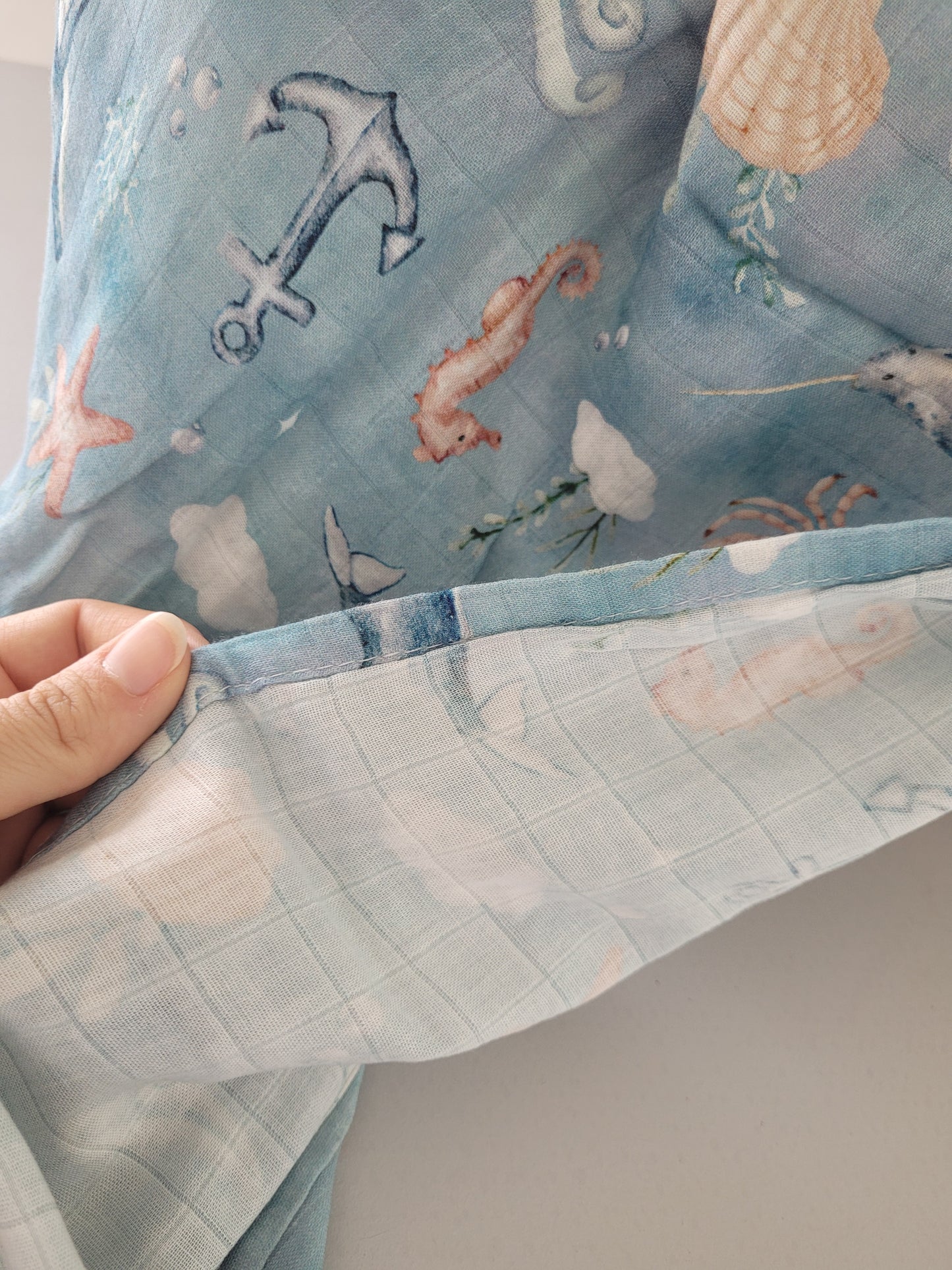 Ocean swaddle bamboo/cotton