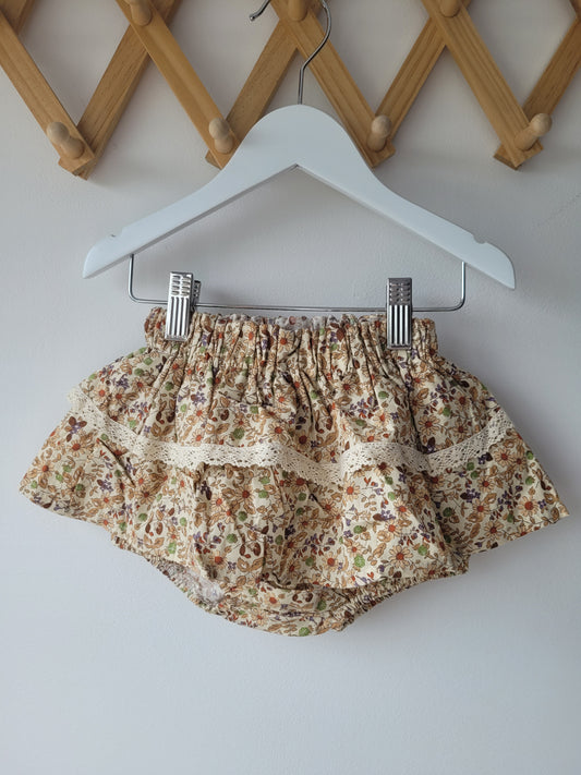 Brown flower baby skirt