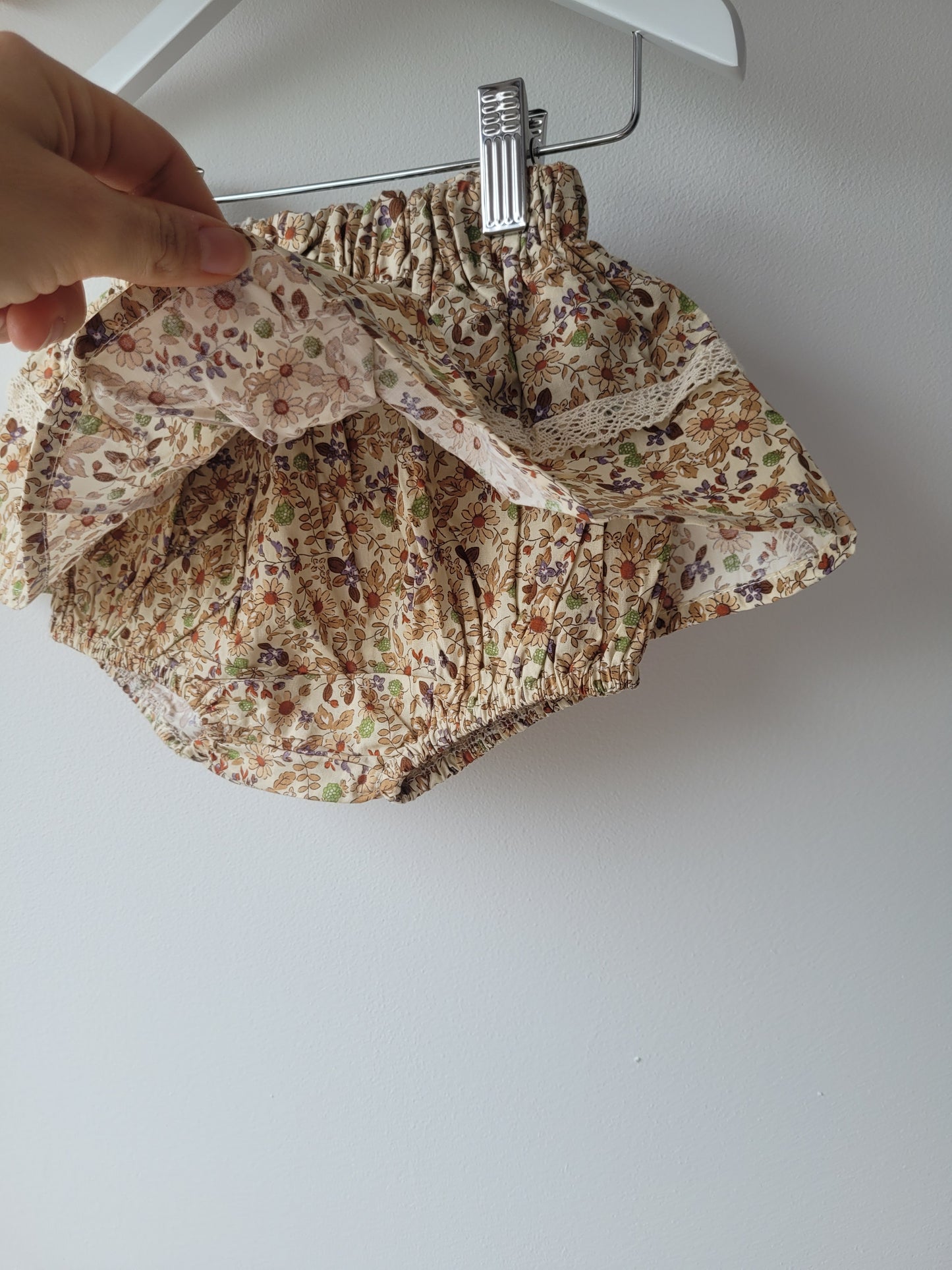 Brown flower baby skirt