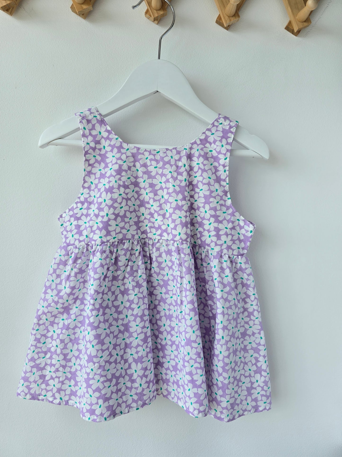 Lilac flower dress with bow