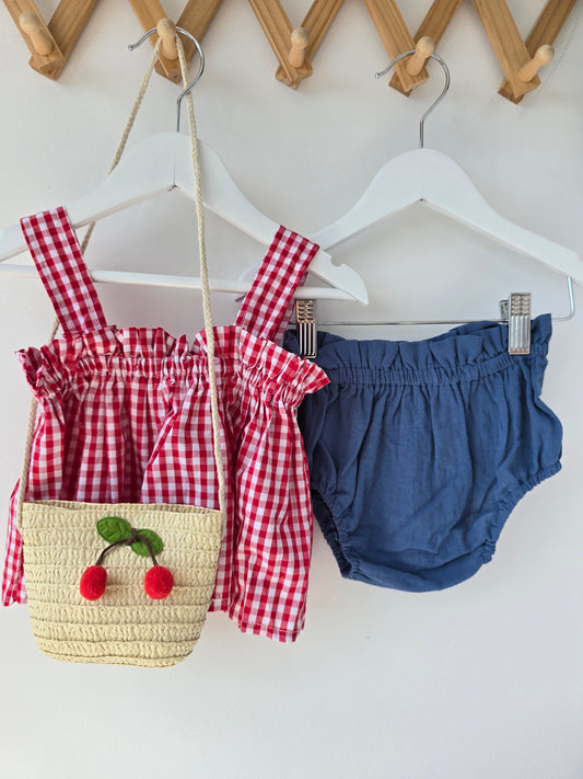Red gingham set