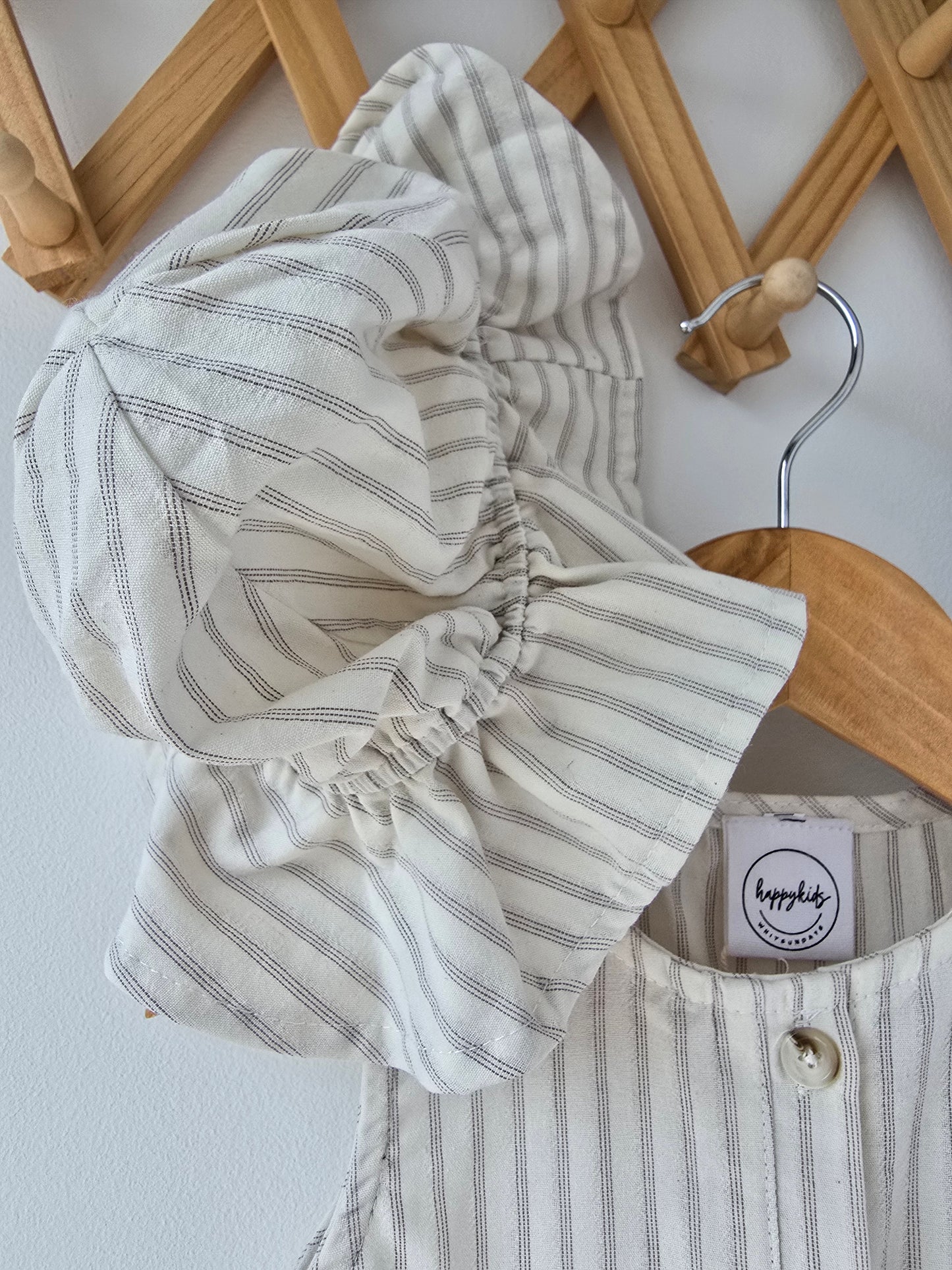 Striped linen romper set