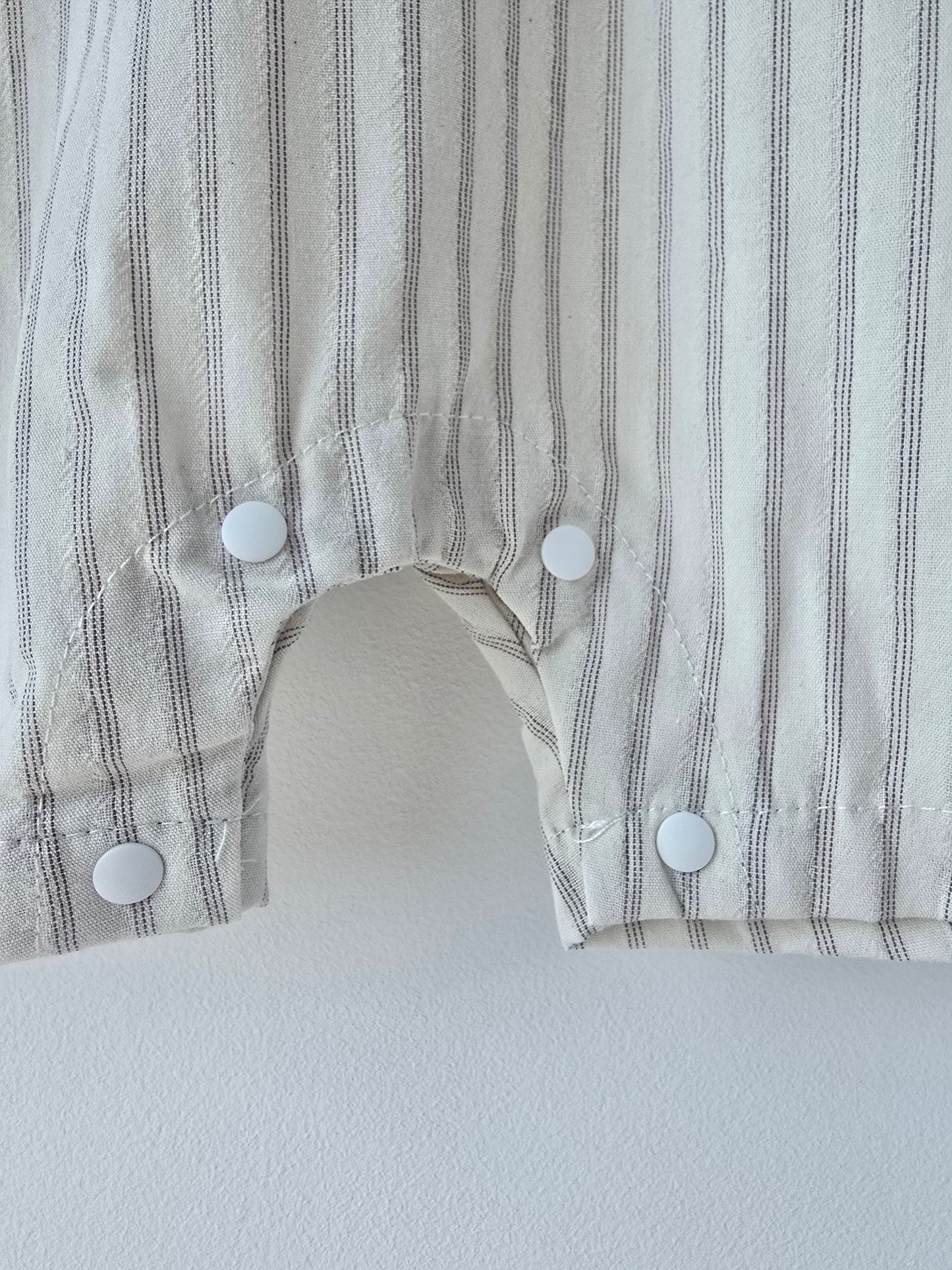 Striped linen romper set
