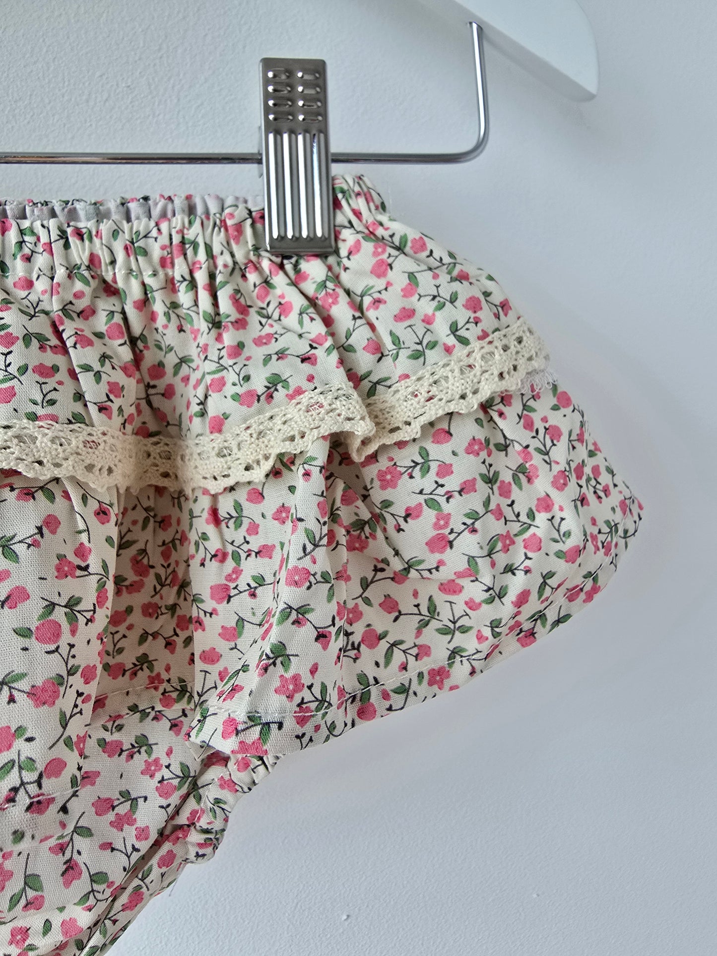 Tiny pink flower baby skirt