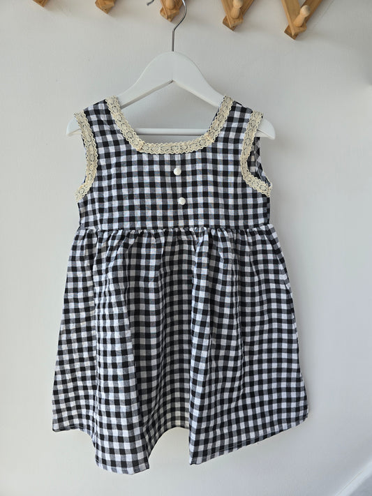 Black gingham dress