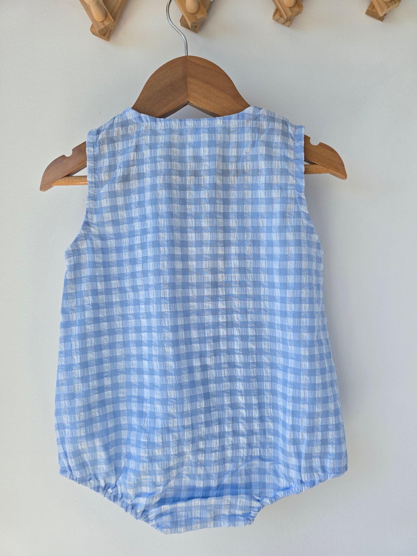 Blue gingham summer romper