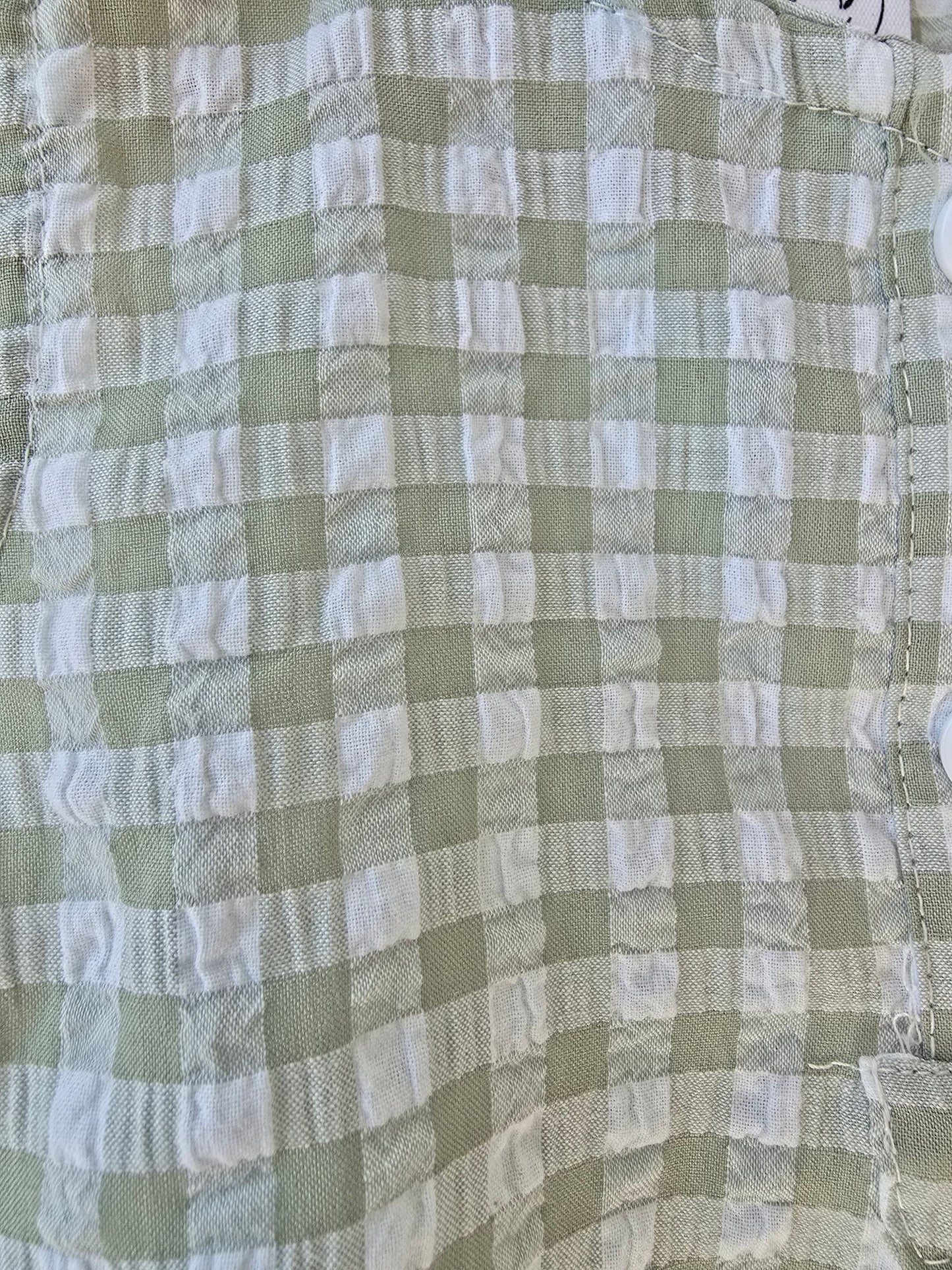 Green gingham summer romper