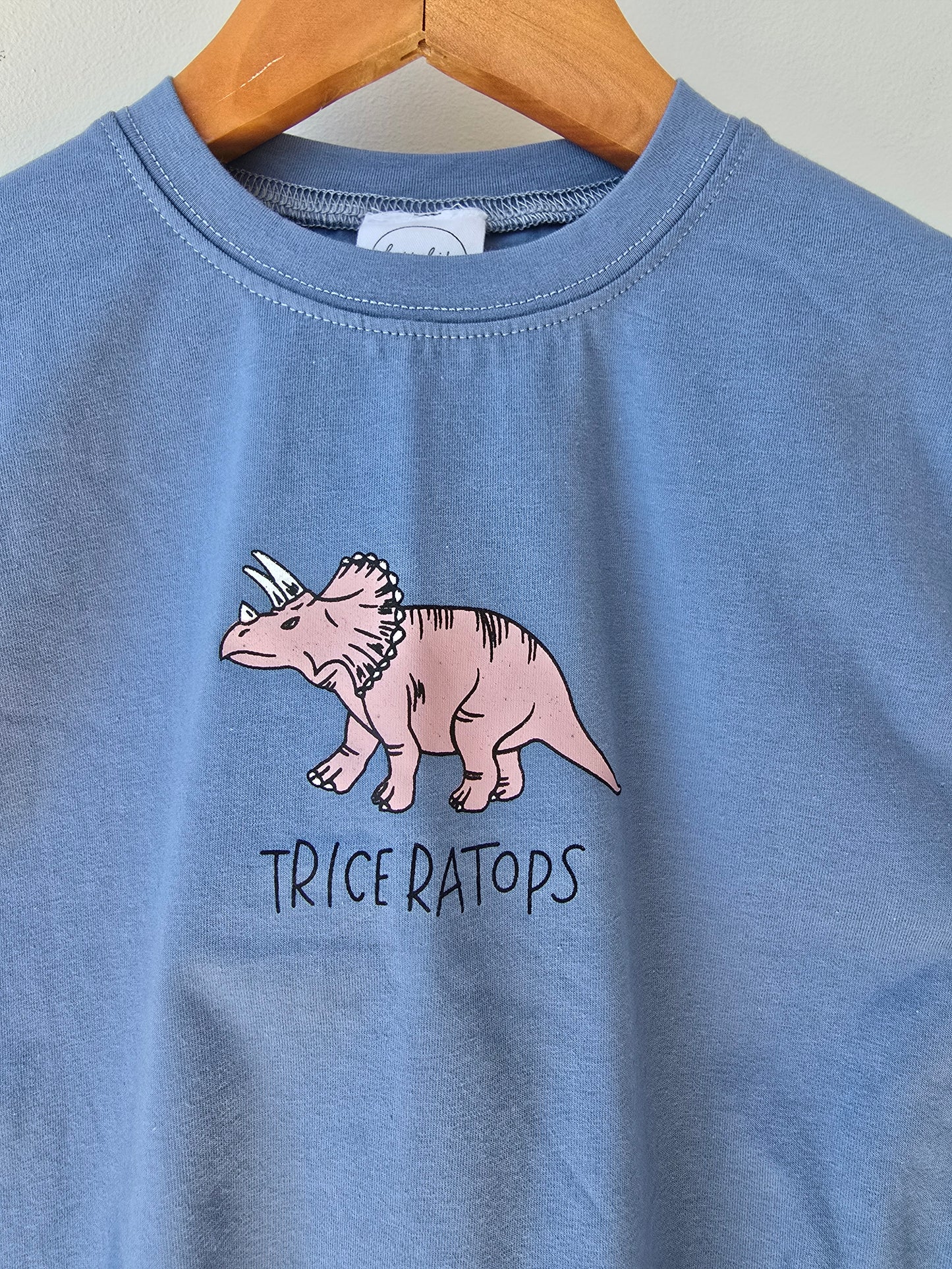 Blue TRICERATOPS romper