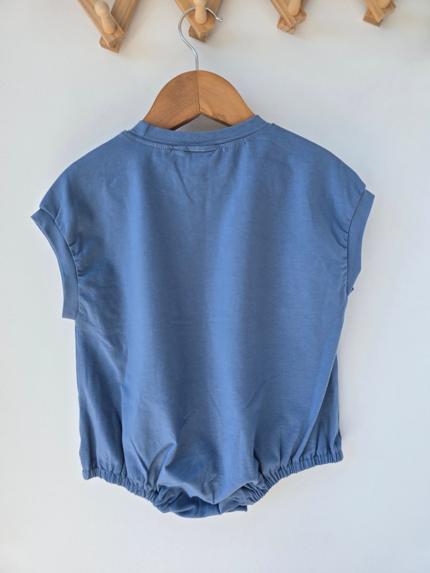 Blue TRICERATOPS romper
