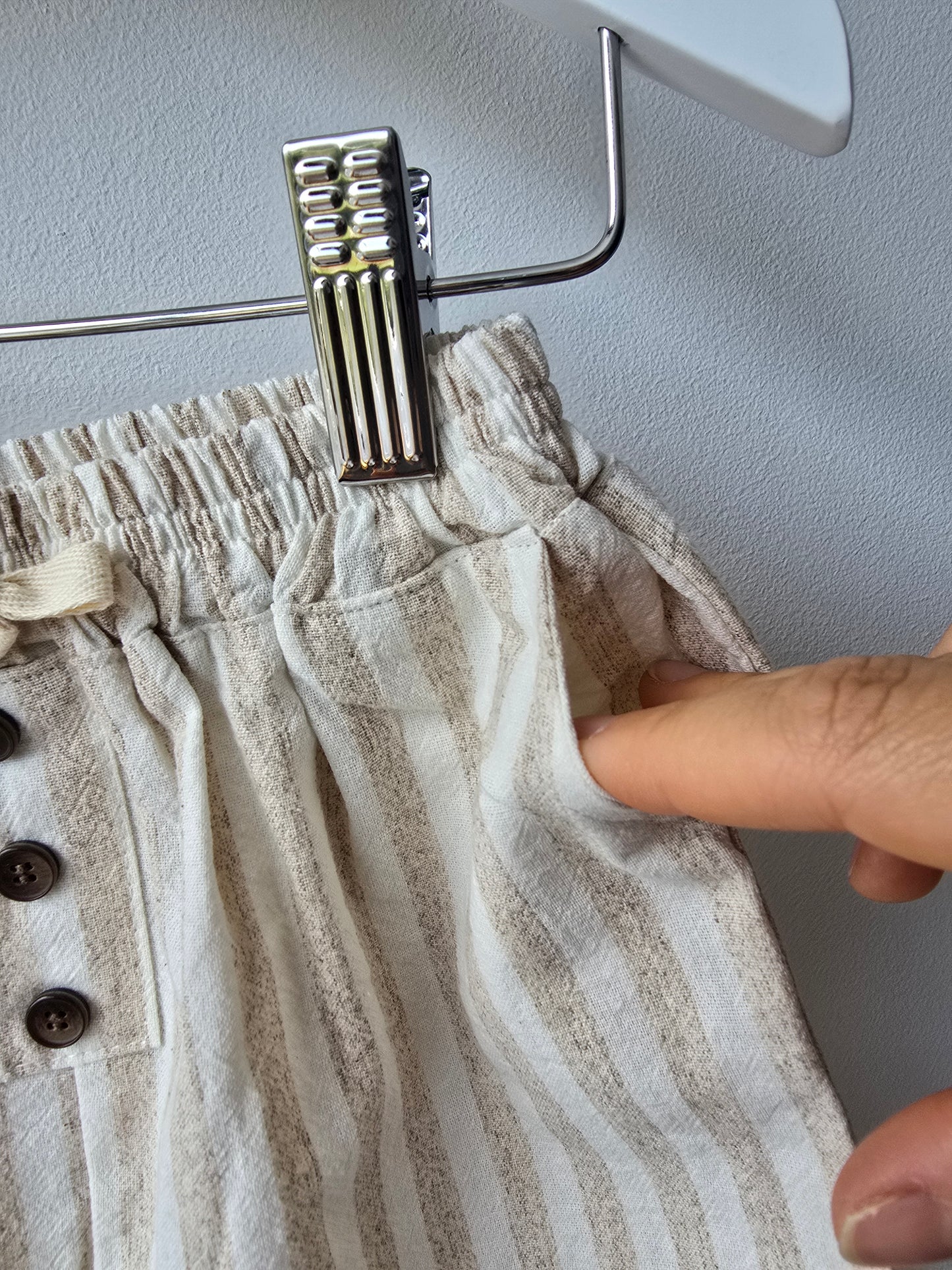Vanilla striped shorts