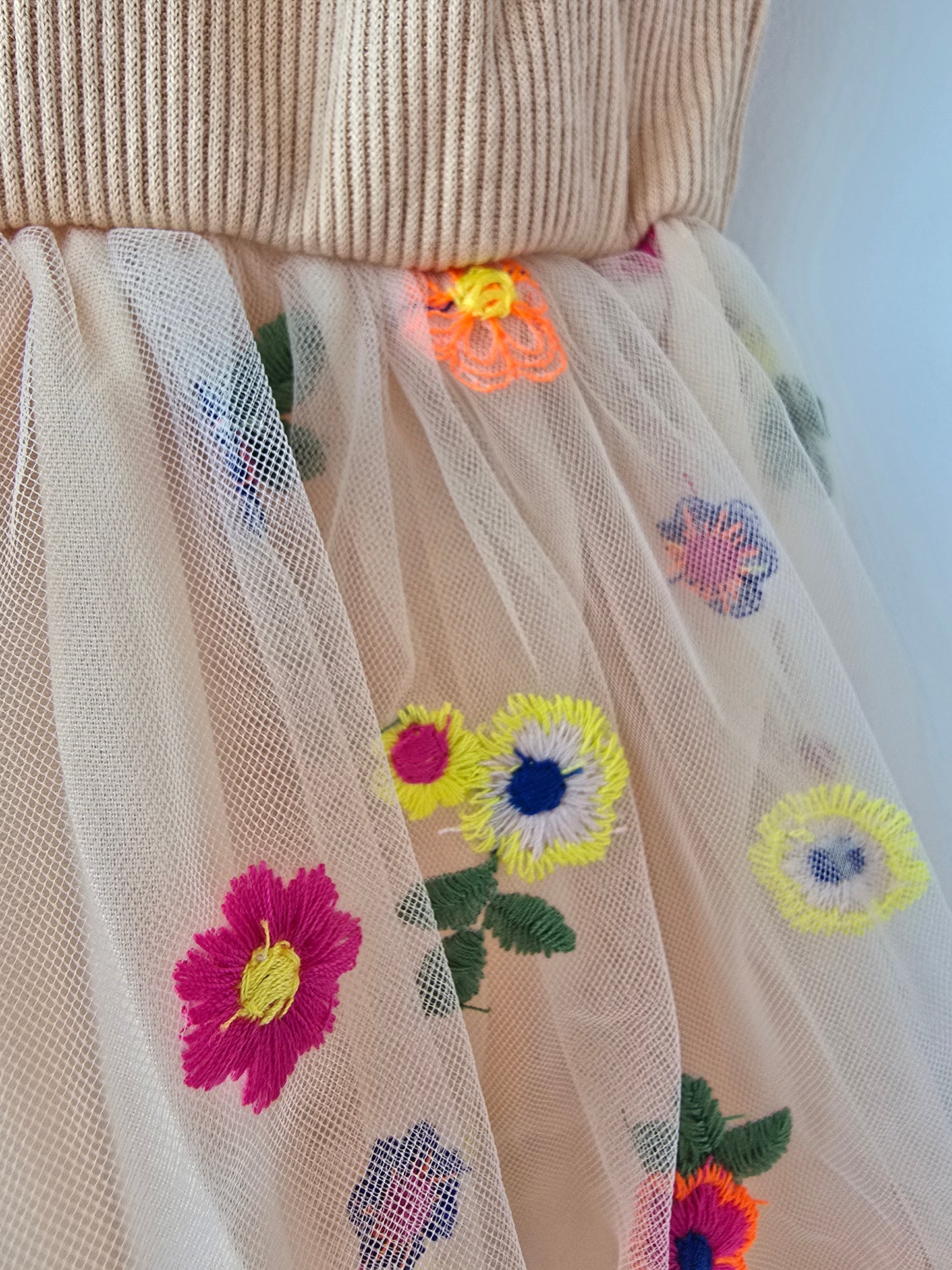 Boho flower tulle dress