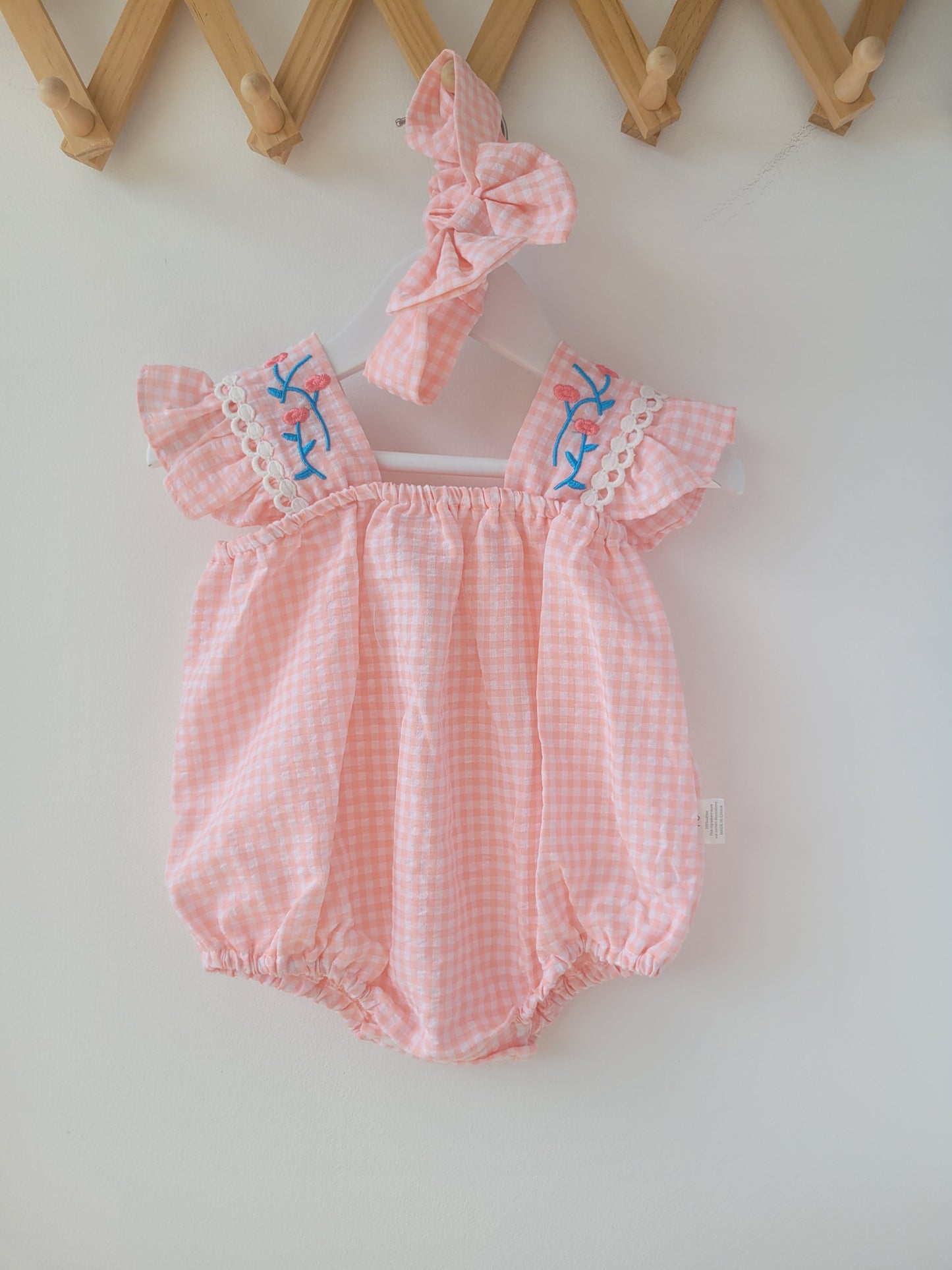 Pink gingham set