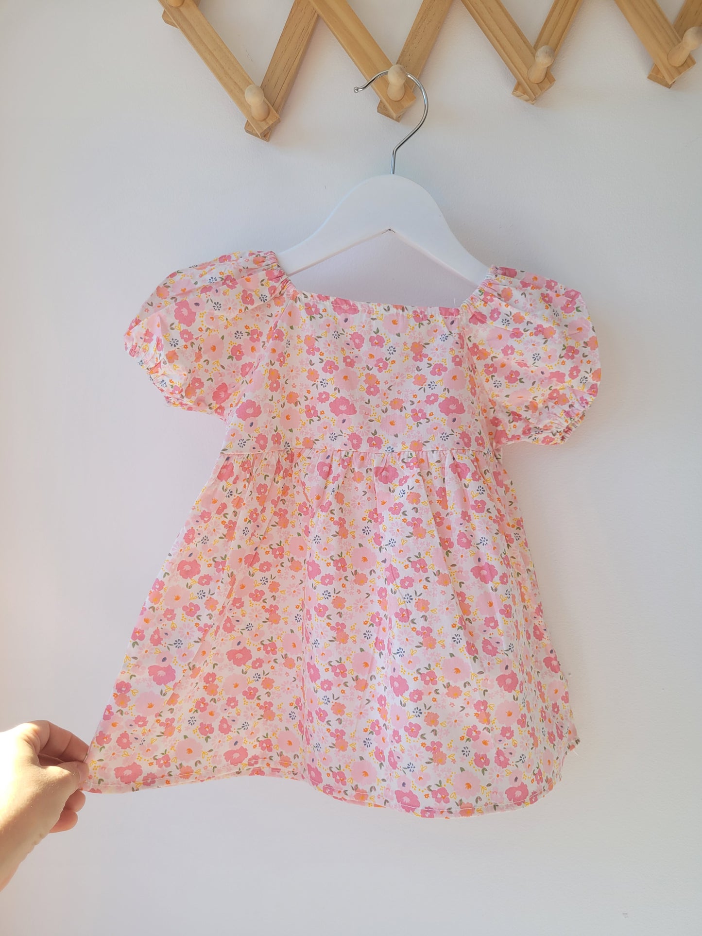 Cute pink flower baby dress